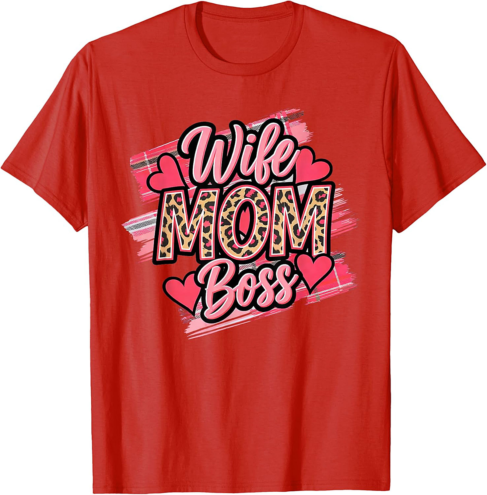 Wife Mom Boss Leopard T-Shirt | Soft Cotton Graphic Tee