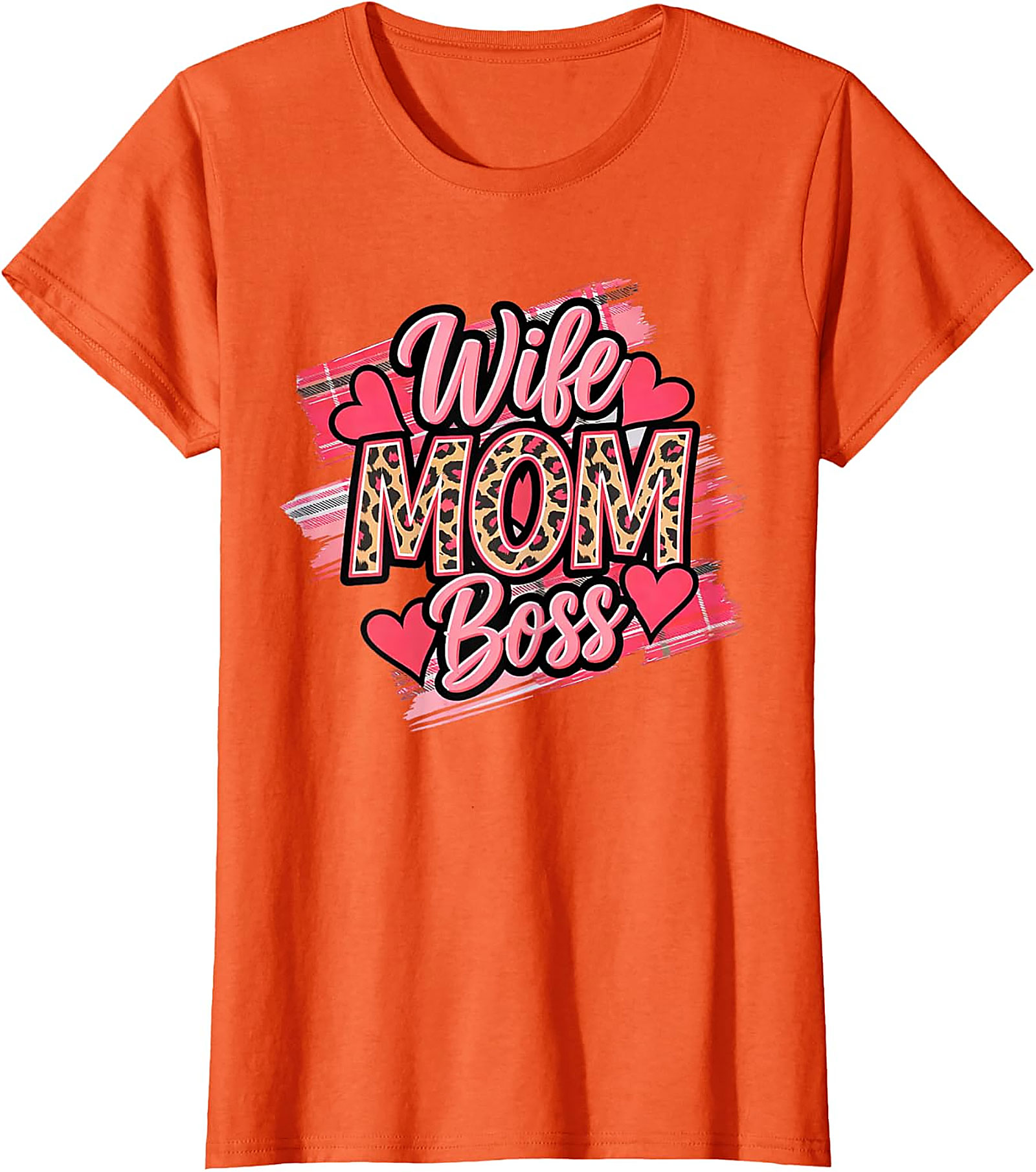 Wife Mom Boss Leopard T-Shirt | Soft Cotton Graphic Tee
