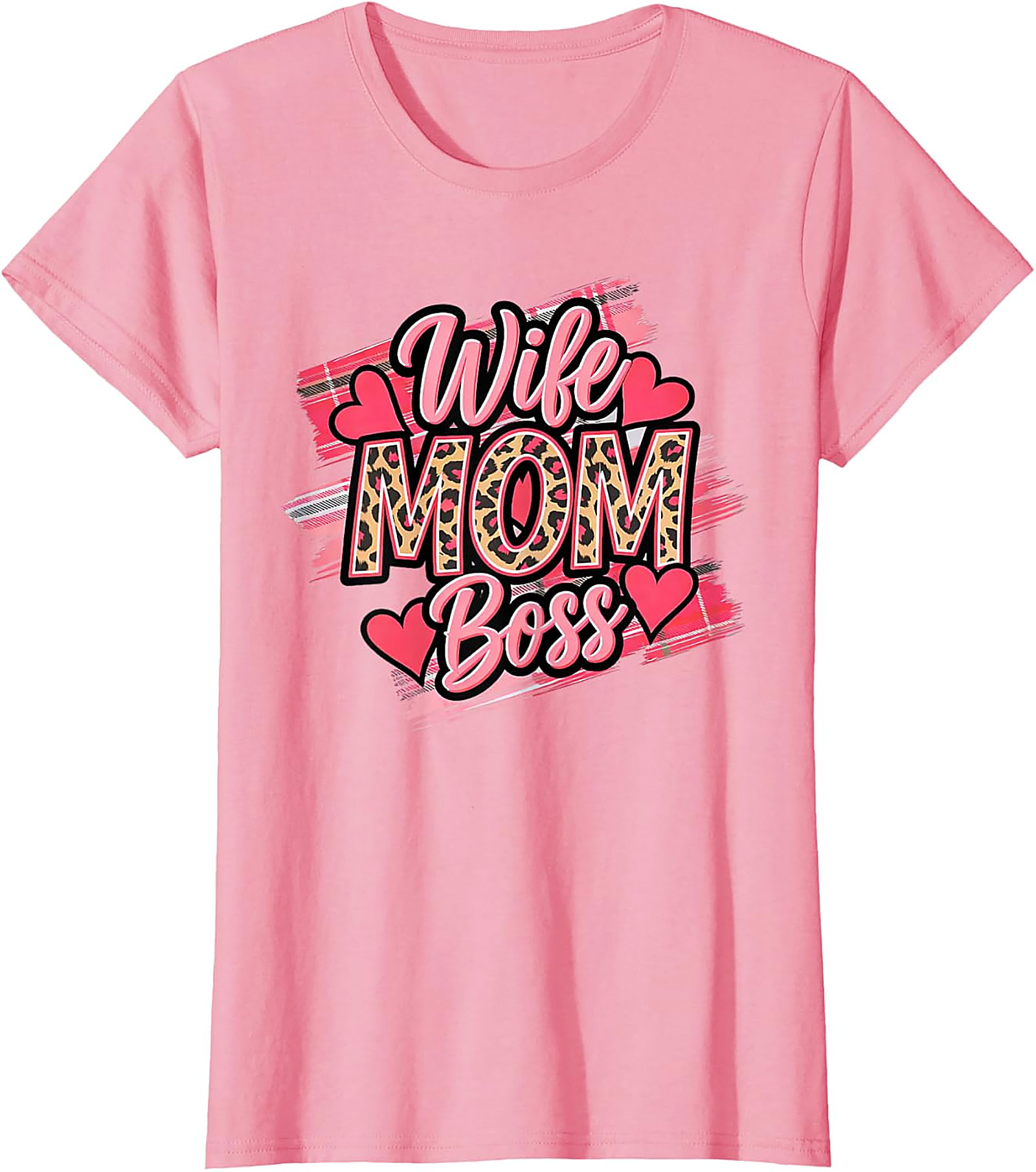 Wife Mom Boss Leopard T-Shirt | Soft Cotton Graphic Tee