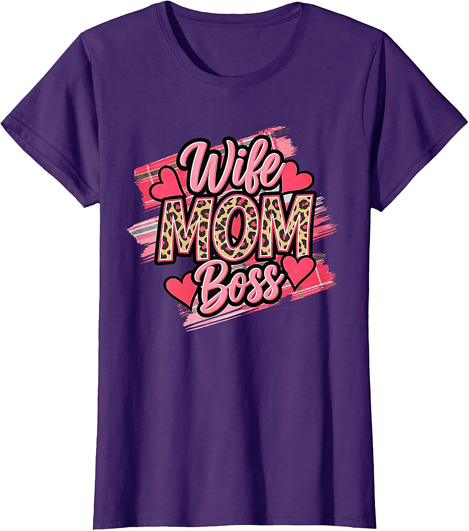 Wife Mom Boss Leopard T-Shirt | Soft Cotton Graphic Tee