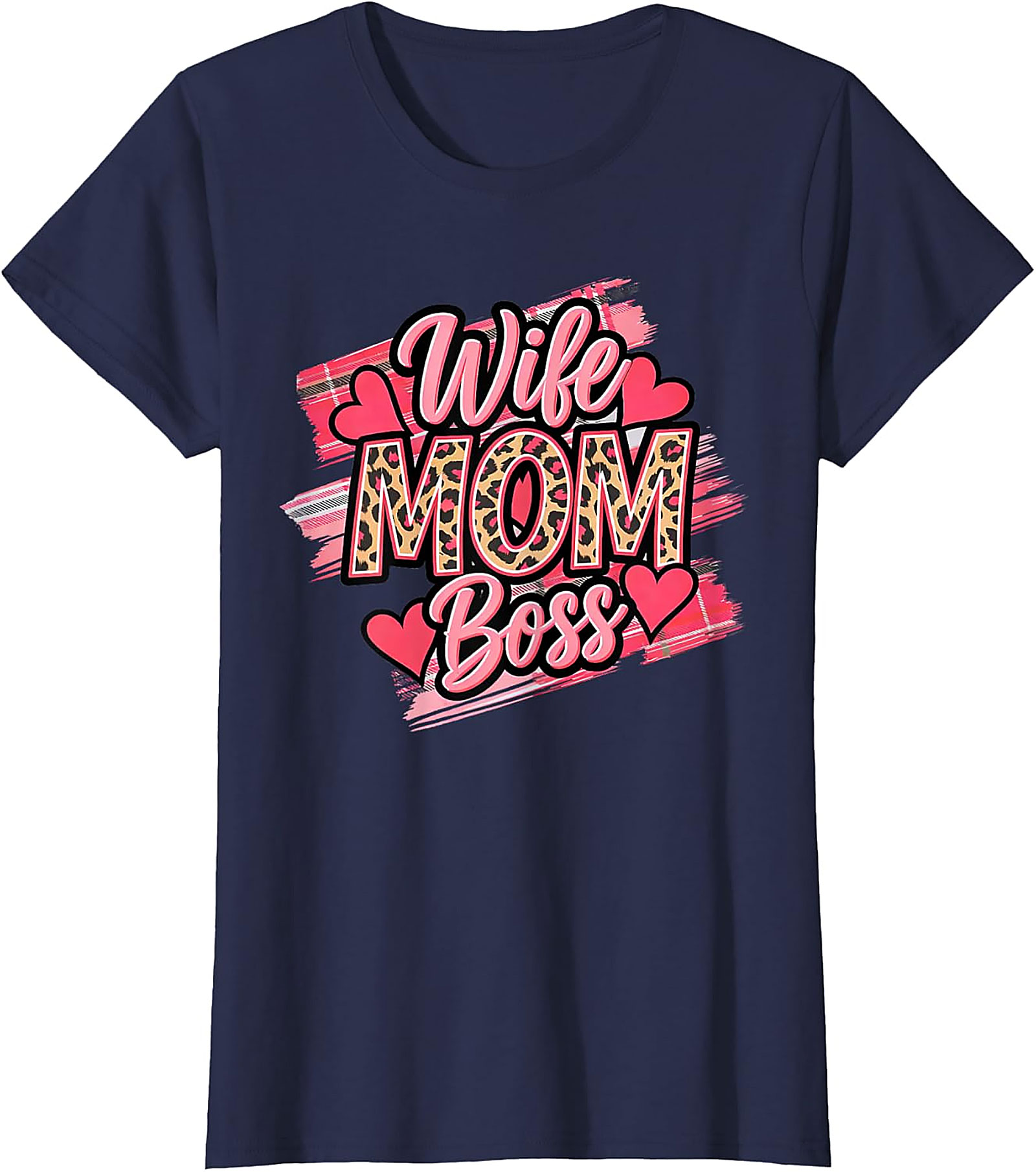 Wife Mom Boss Leopard T-Shirt | Soft Cotton Graphic Tee