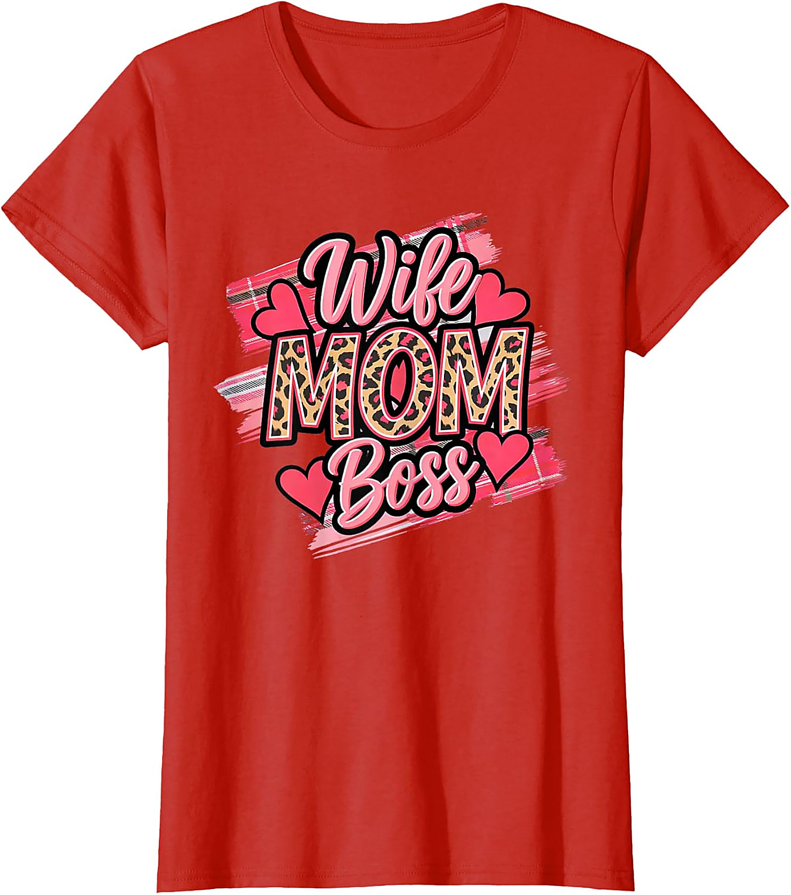 Wife Mom Boss Leopard T-Shirt | Soft Cotton Graphic Tee
