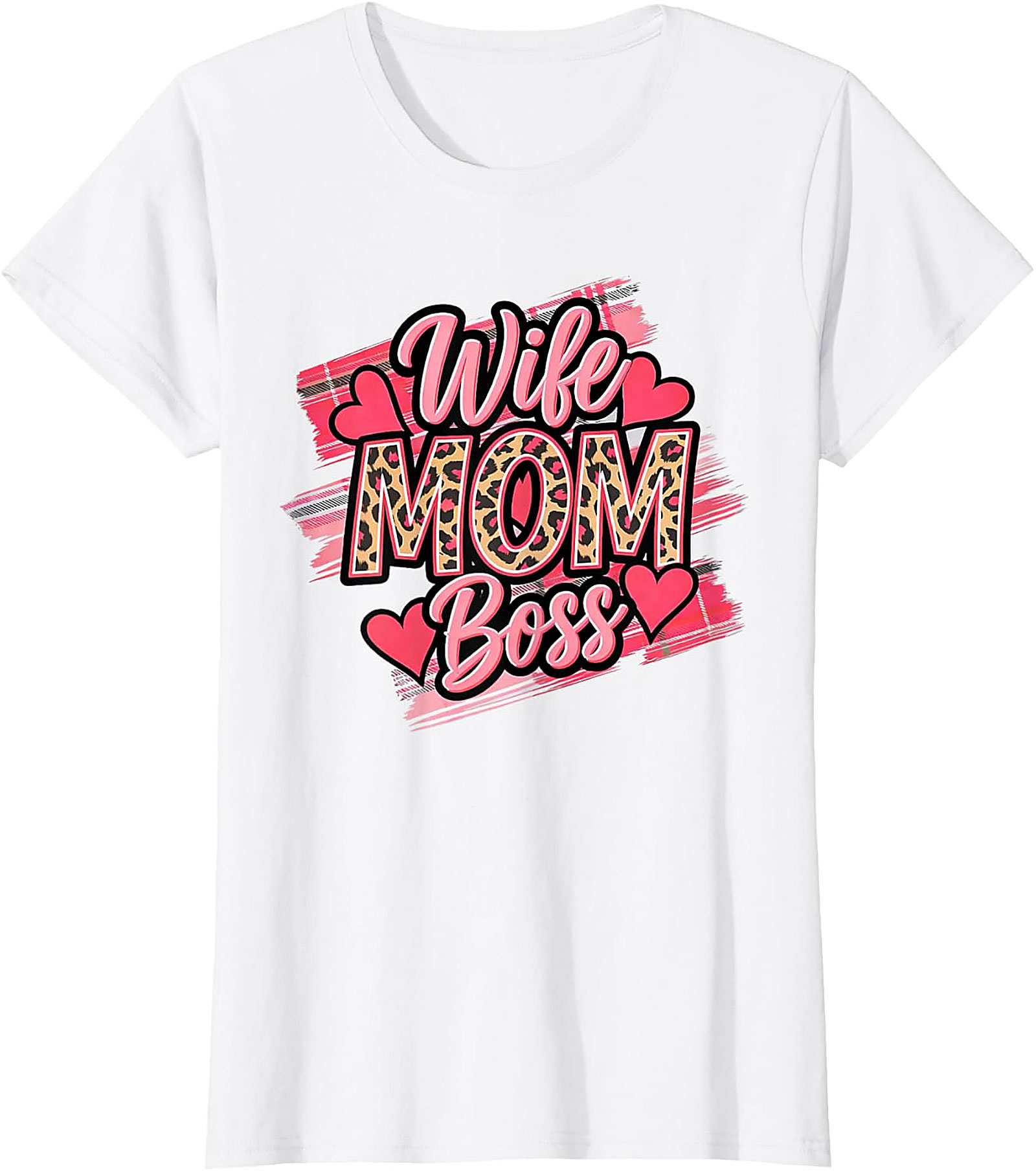 Wife Mom Boss Leopard T-Shirt | Soft Cotton Graphic Tee