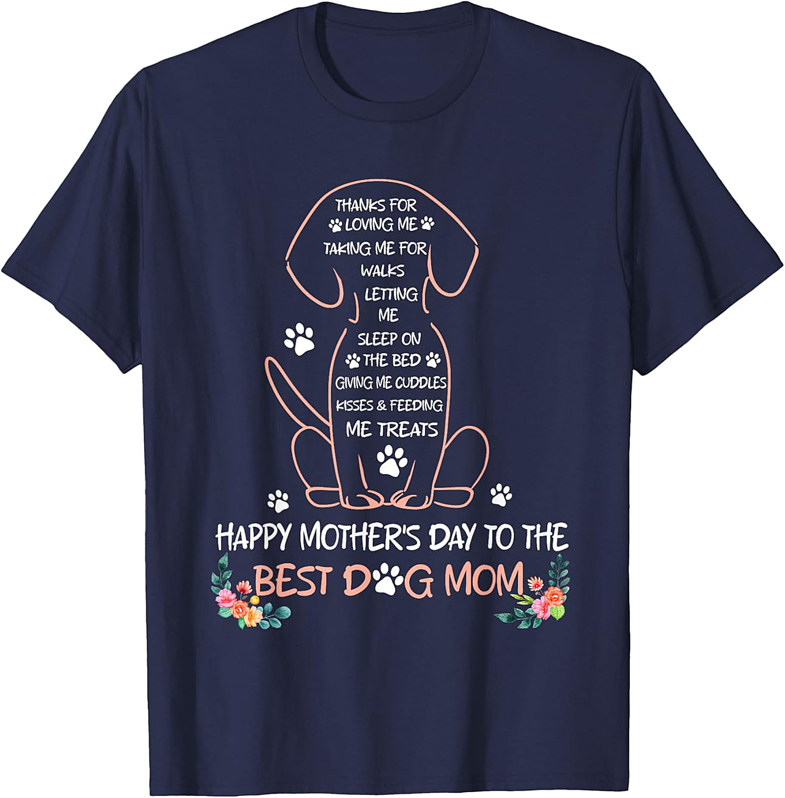 Best Dog Mom Mother's Day T-Shirt Soft Cotton Gift Tee