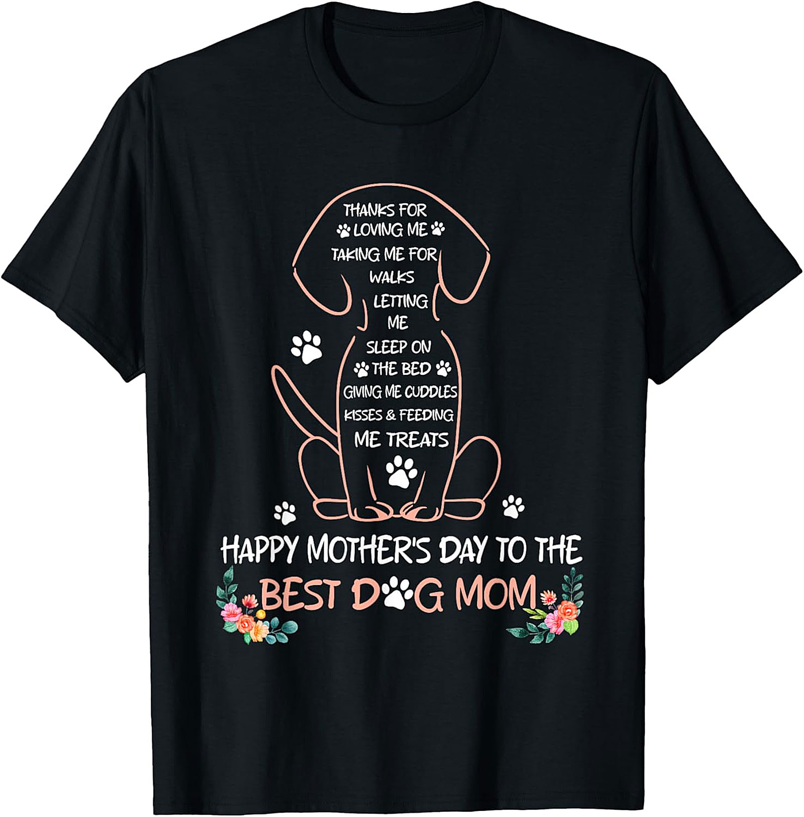 Best Dog Mom Mother's Day T-Shirt Soft Cotton Gift Tee