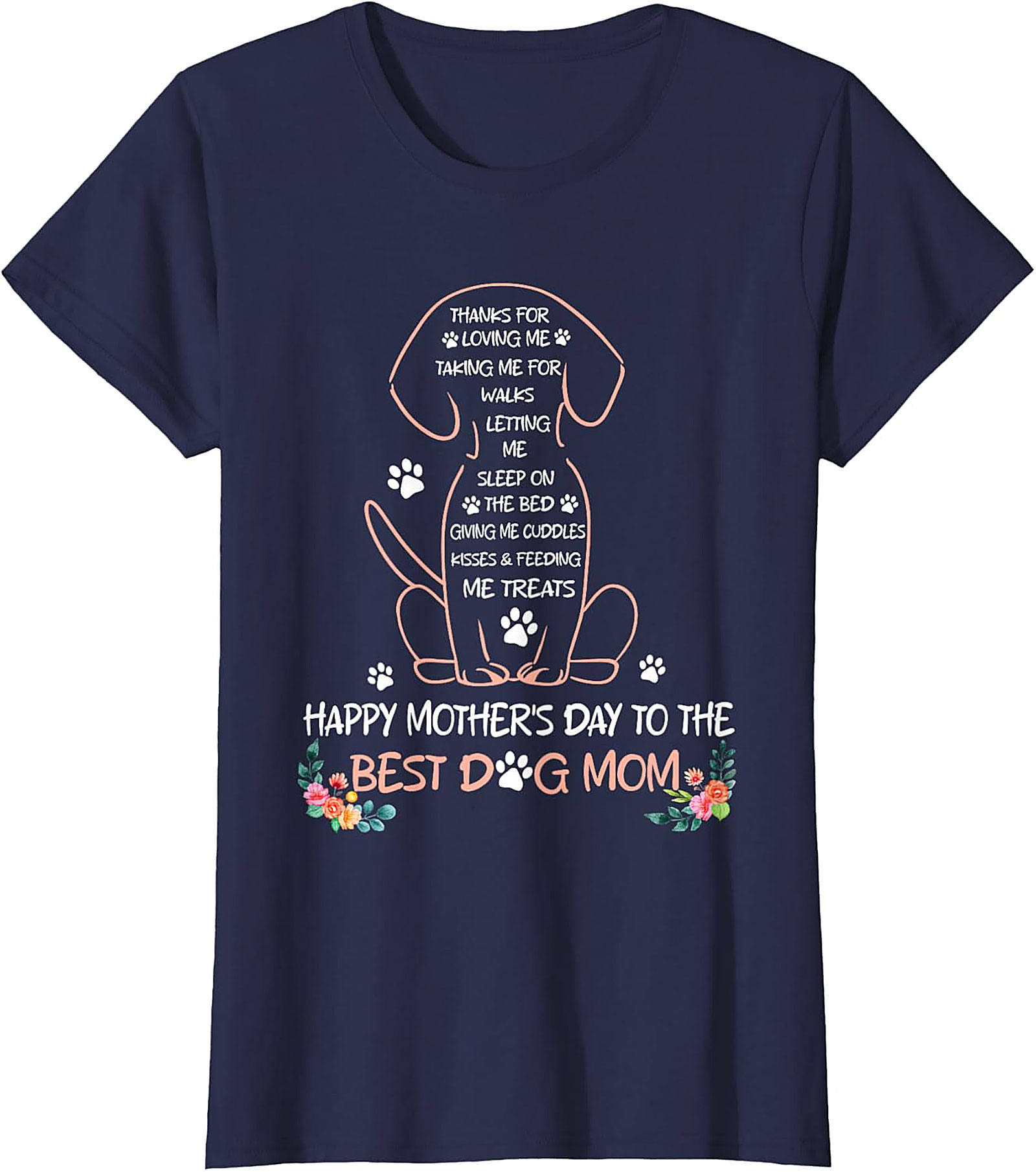 Best Dog Mom Mother's Day T-Shirt Soft Cotton Gift Tee