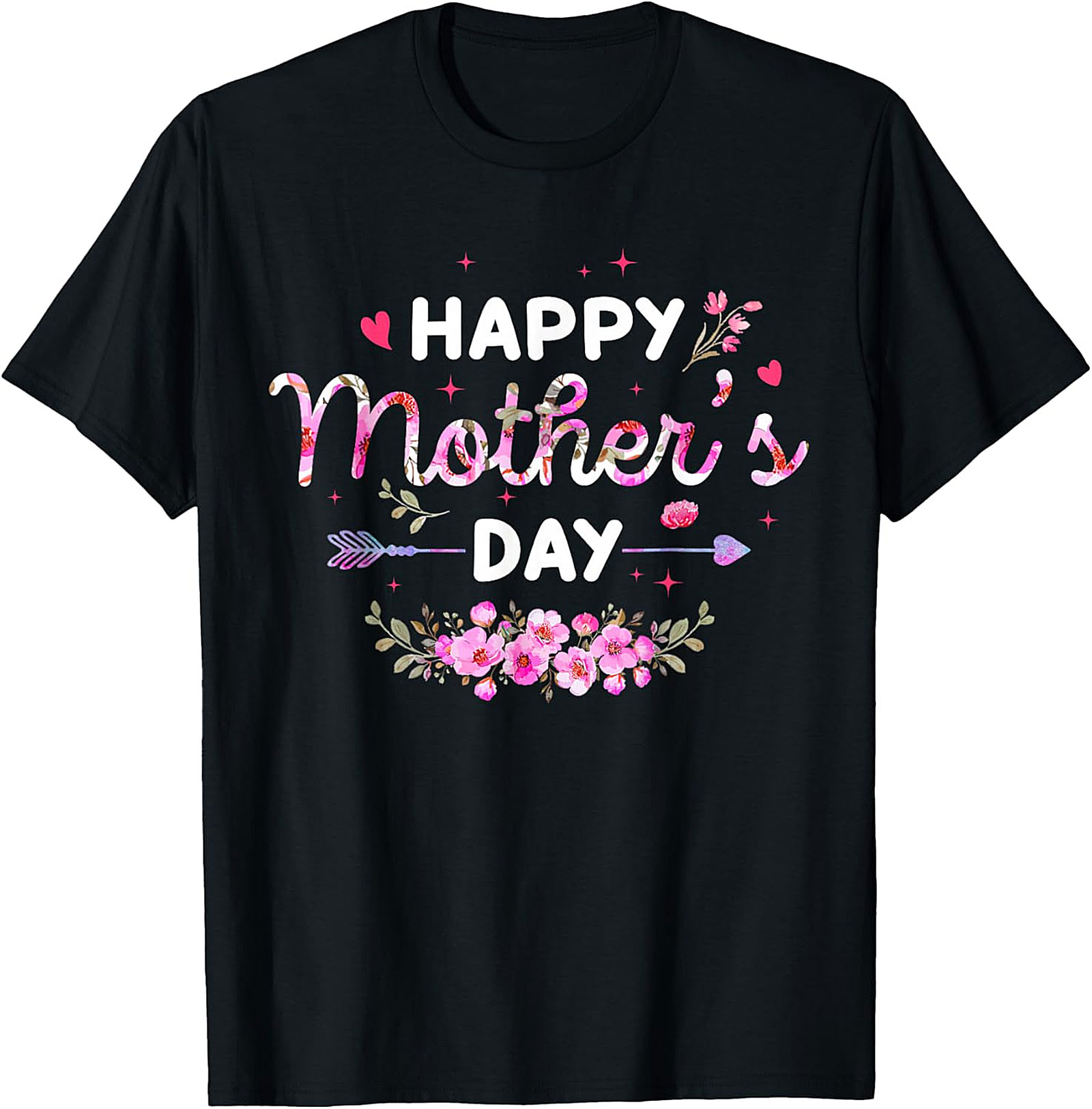 Happy Mother's Day Floral T-Shirt Soft Cotton Gift Tee