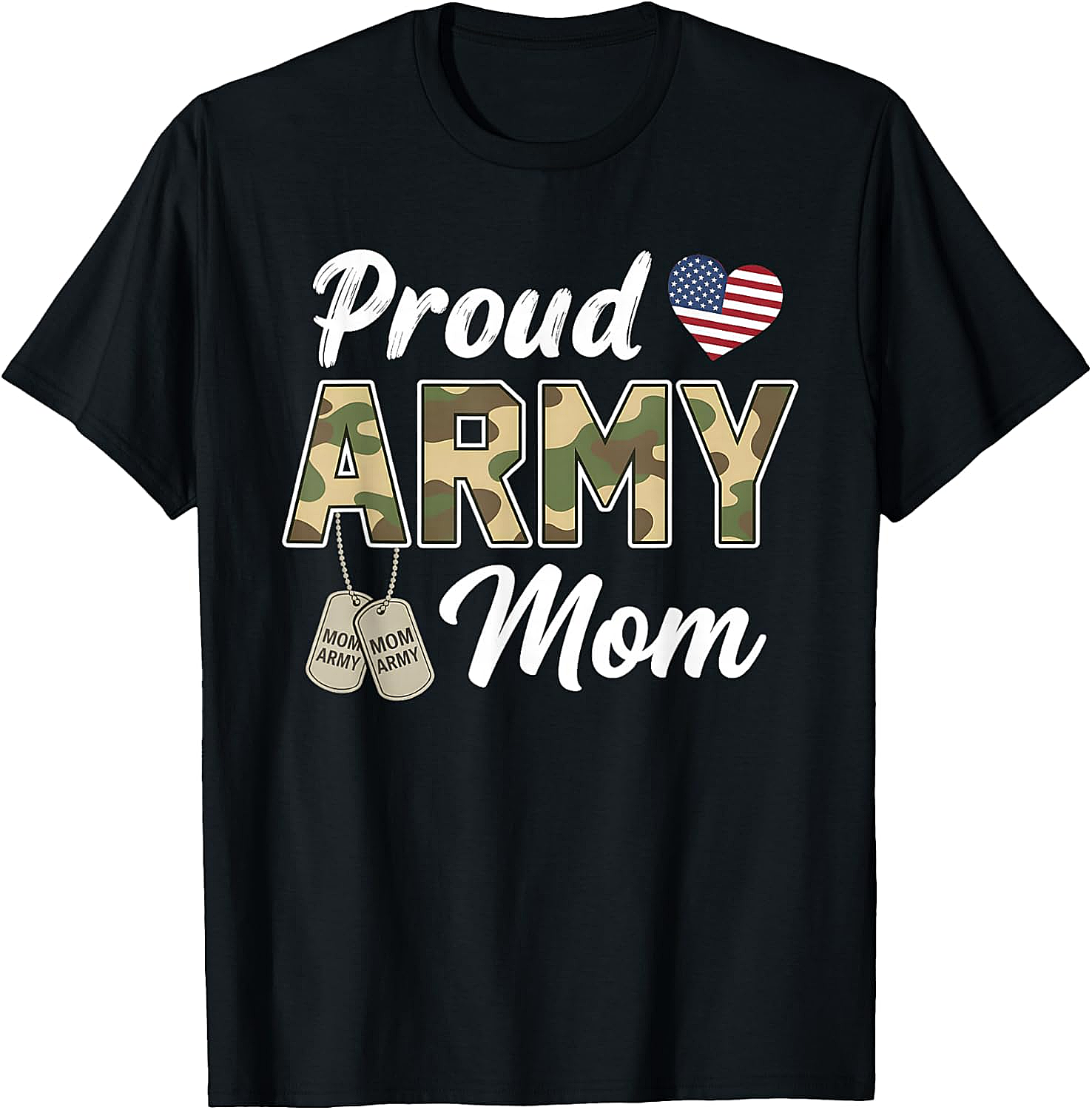 Proud Army Mom T-Shirt Patriotic Camo Graphic Tee
