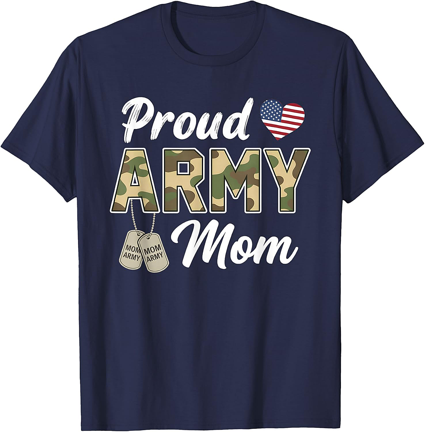 Proud Army Mom T-Shirt Patriotic Camo Graphic Tee