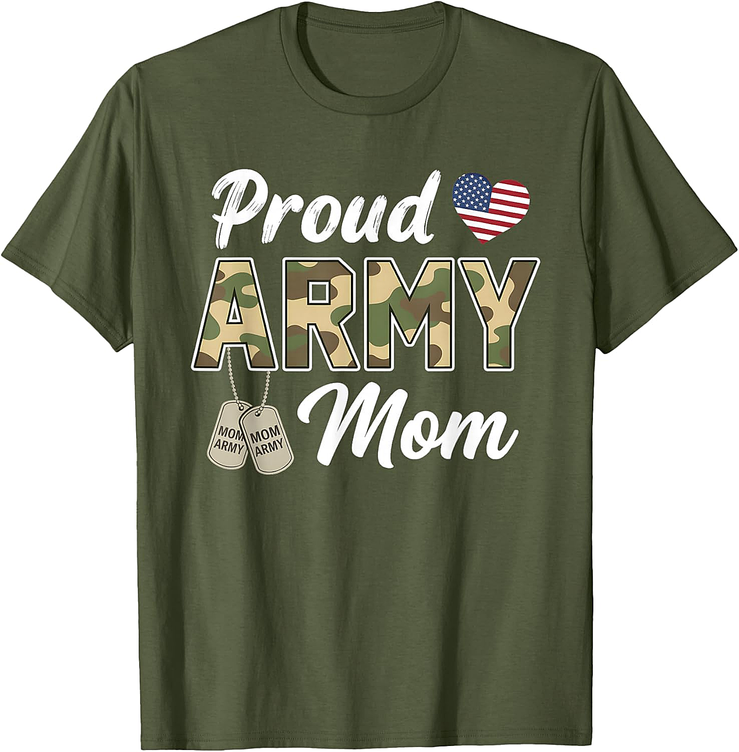 Proud Army Mom T-Shirt Patriotic Camo Graphic Tee