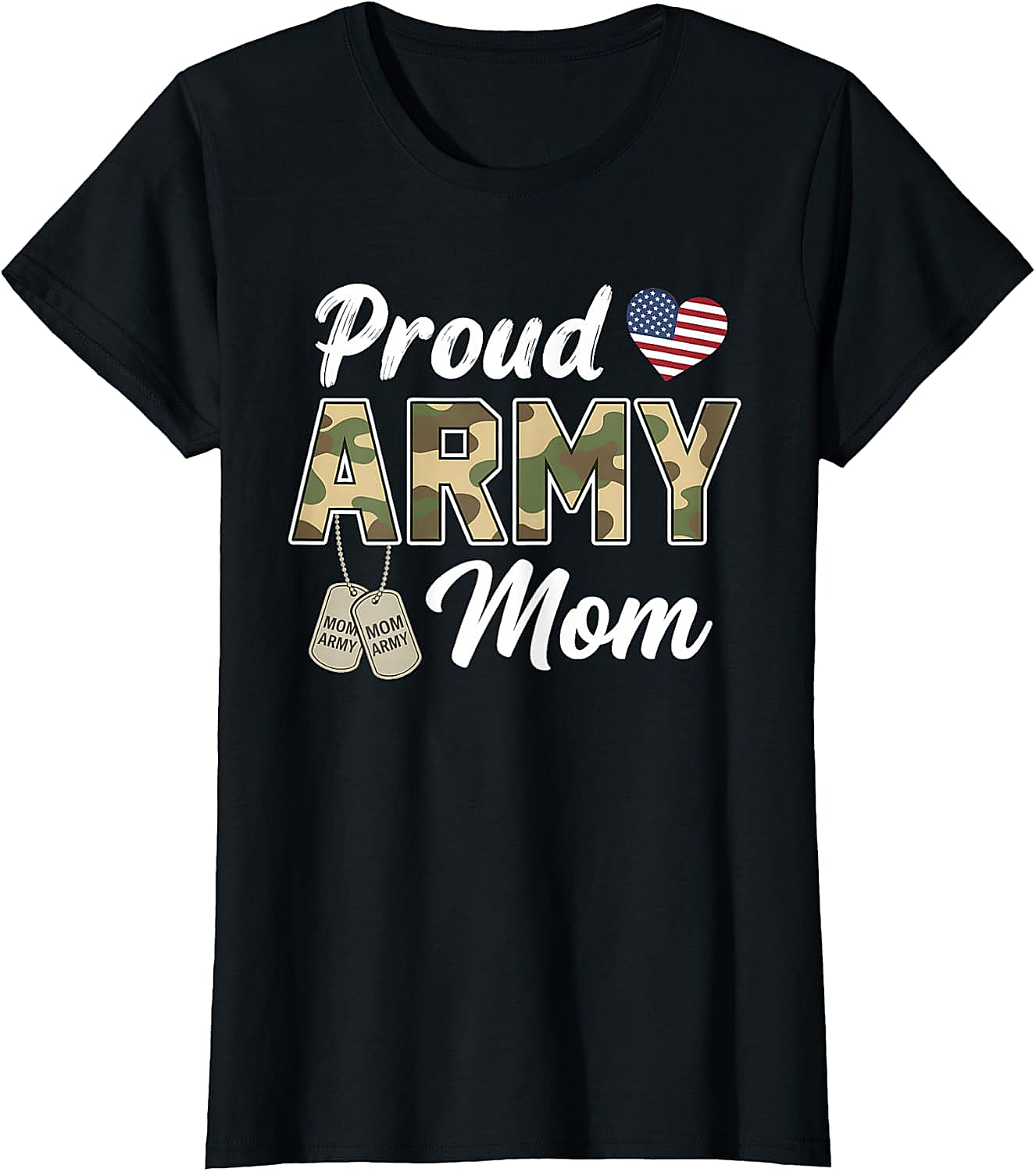 Proud Army Mom T-Shirt Patriotic Camo Graphic Tee