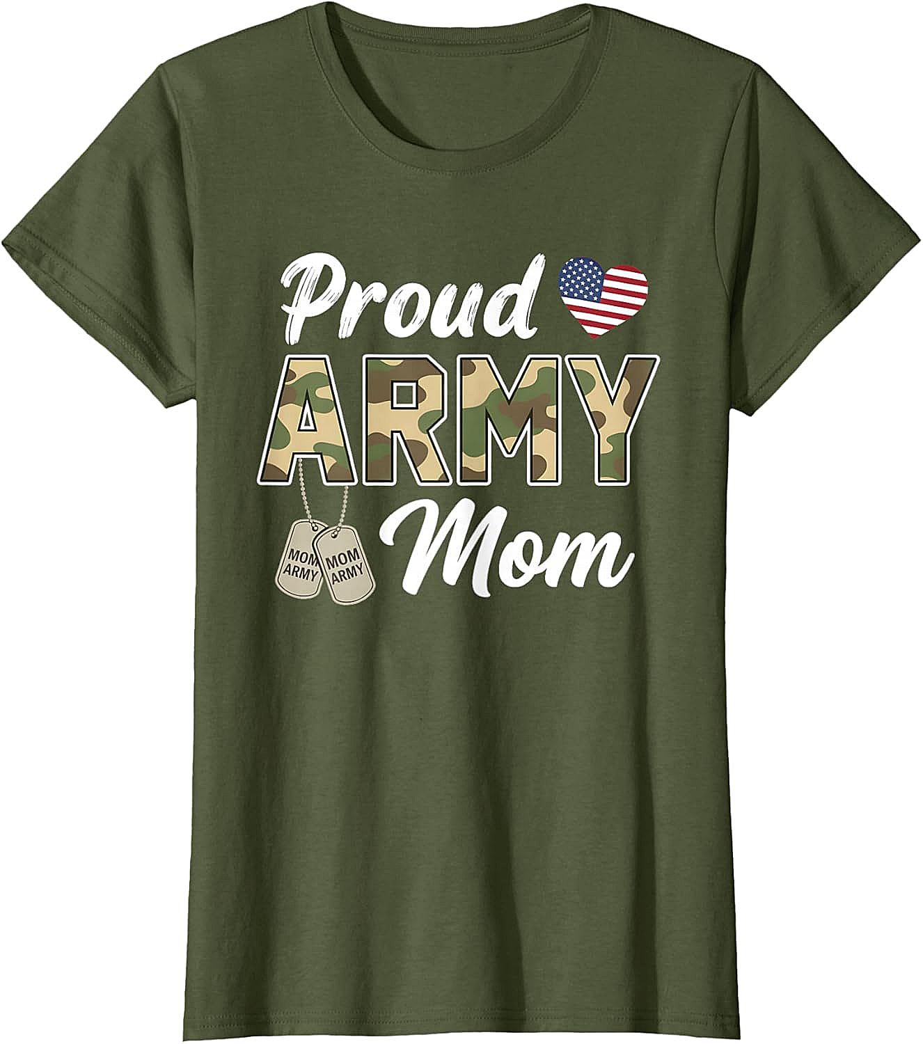 Proud Army Mom T-Shirt Patriotic Camo Graphic Tee