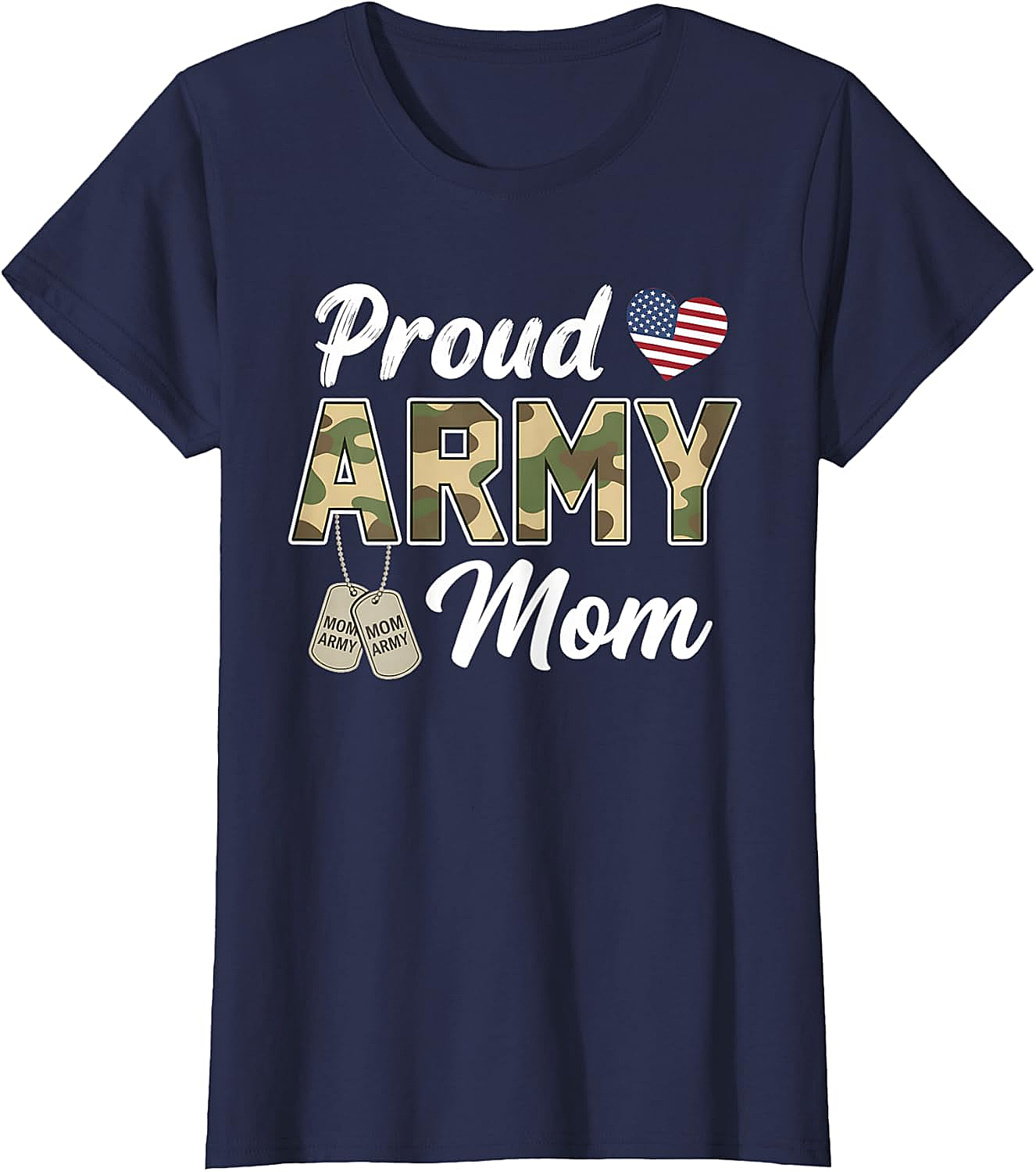 Proud Army Mom T-Shirt Patriotic Camo Graphic Tee