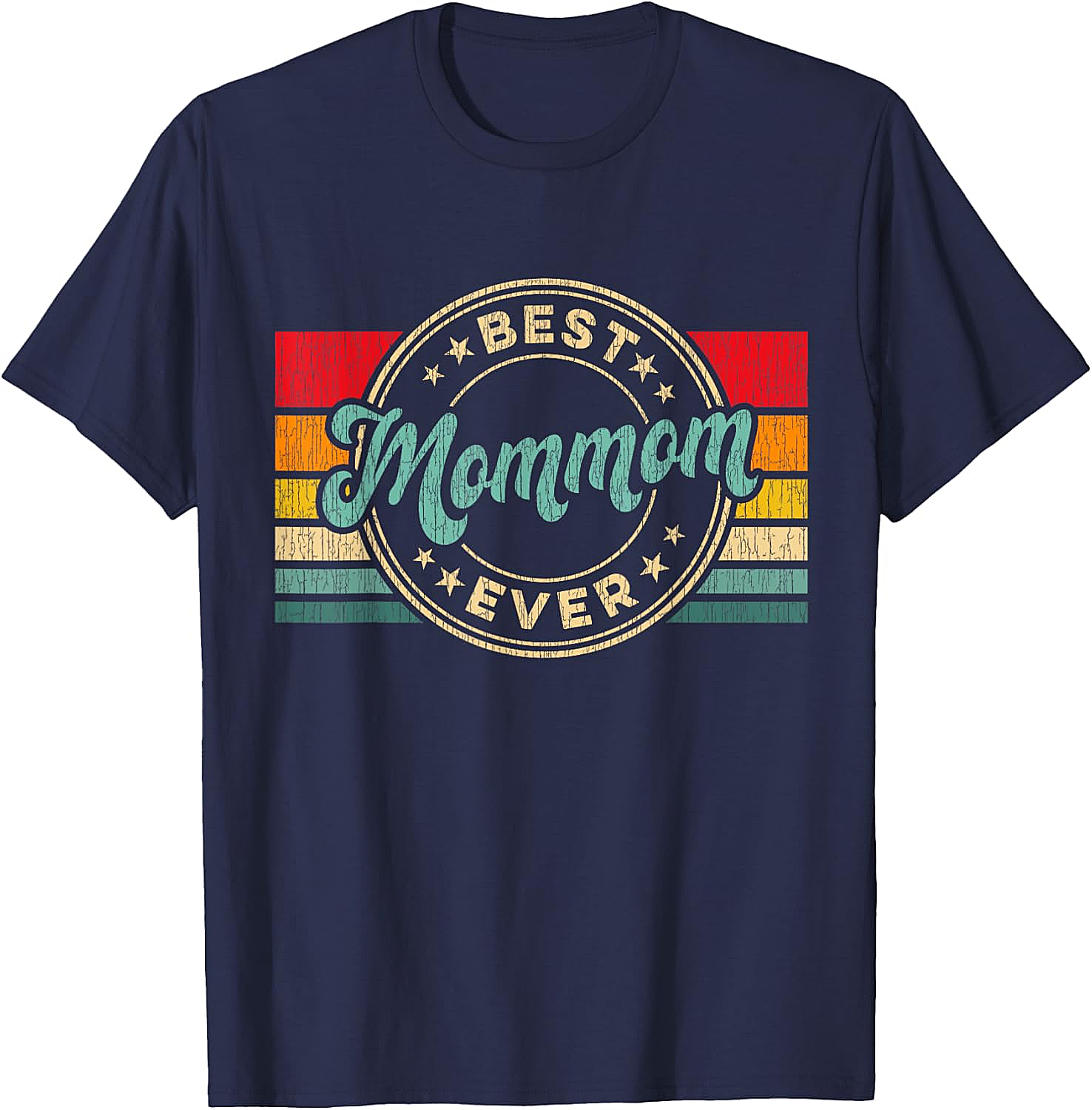 Best Mommom Ever T-Shirt Retro Vintage Grandmother Tee