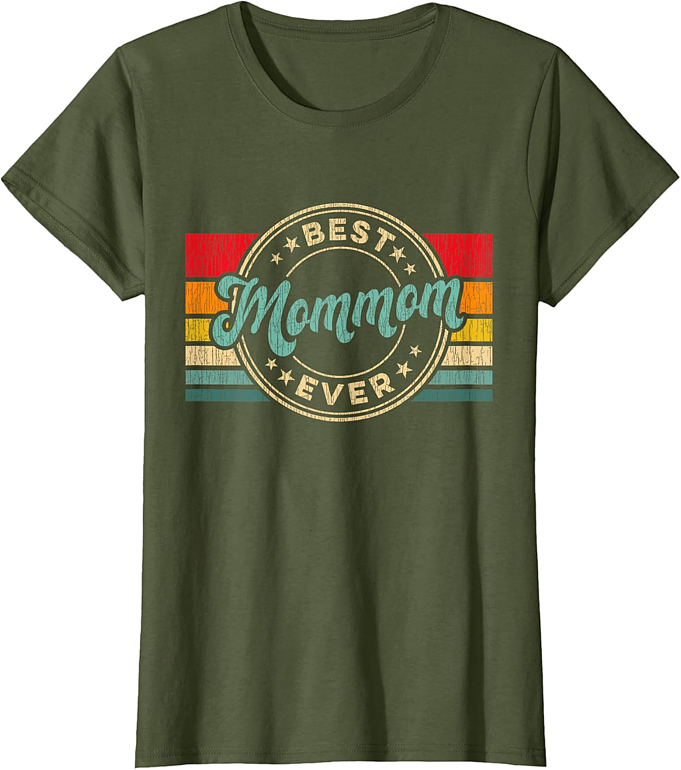 Best Mommom Ever T-Shirt Retro Vintage Grandmother Tee