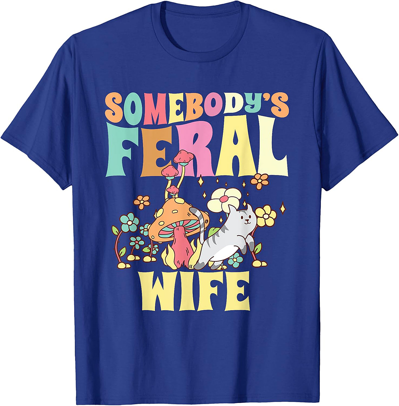 Somebody's Feral Wife T-shirt | Retro Cat Graphic Tee