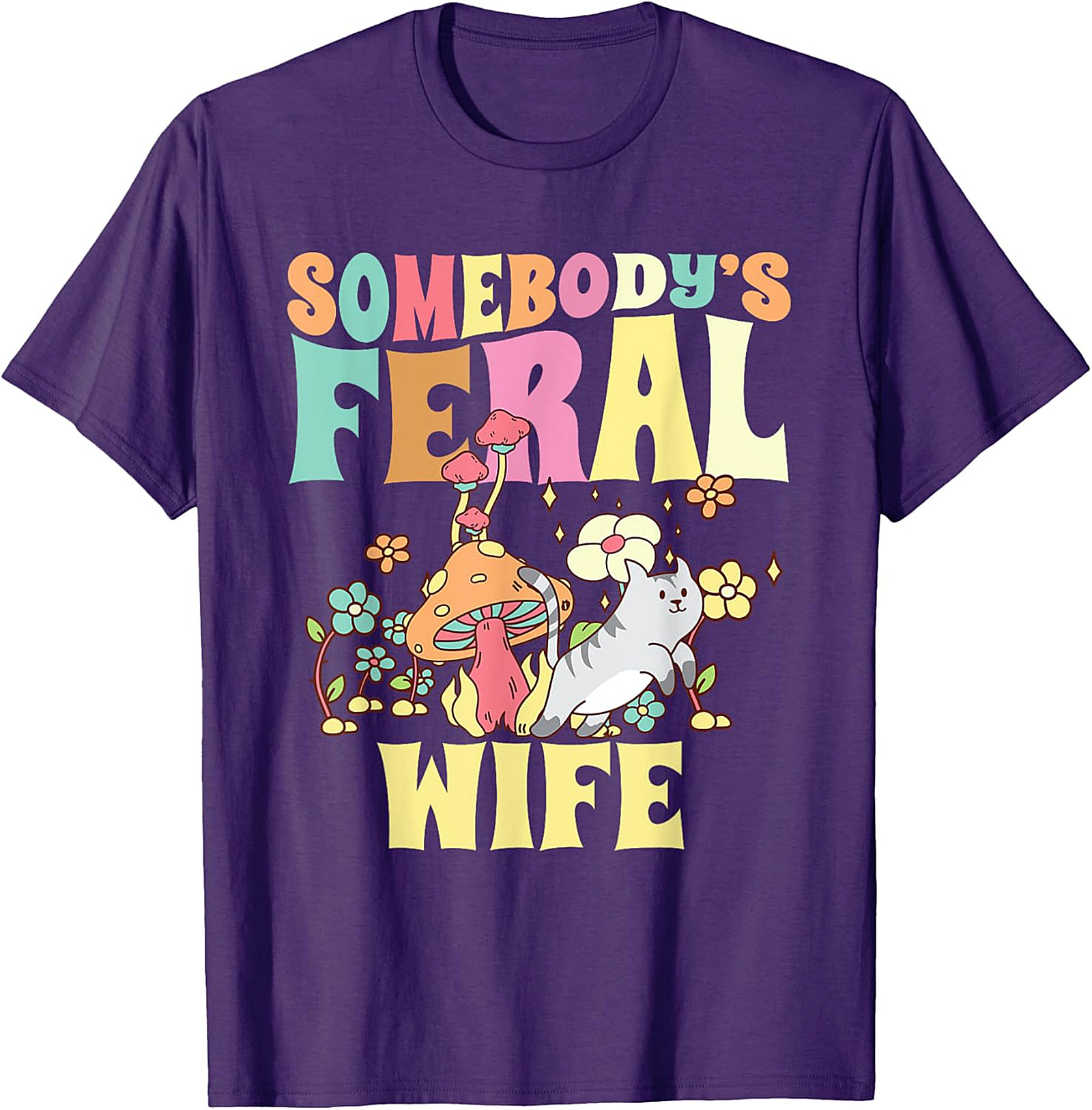 Somebody's Feral Wife T-shirt | Retro Cat Graphic Tee