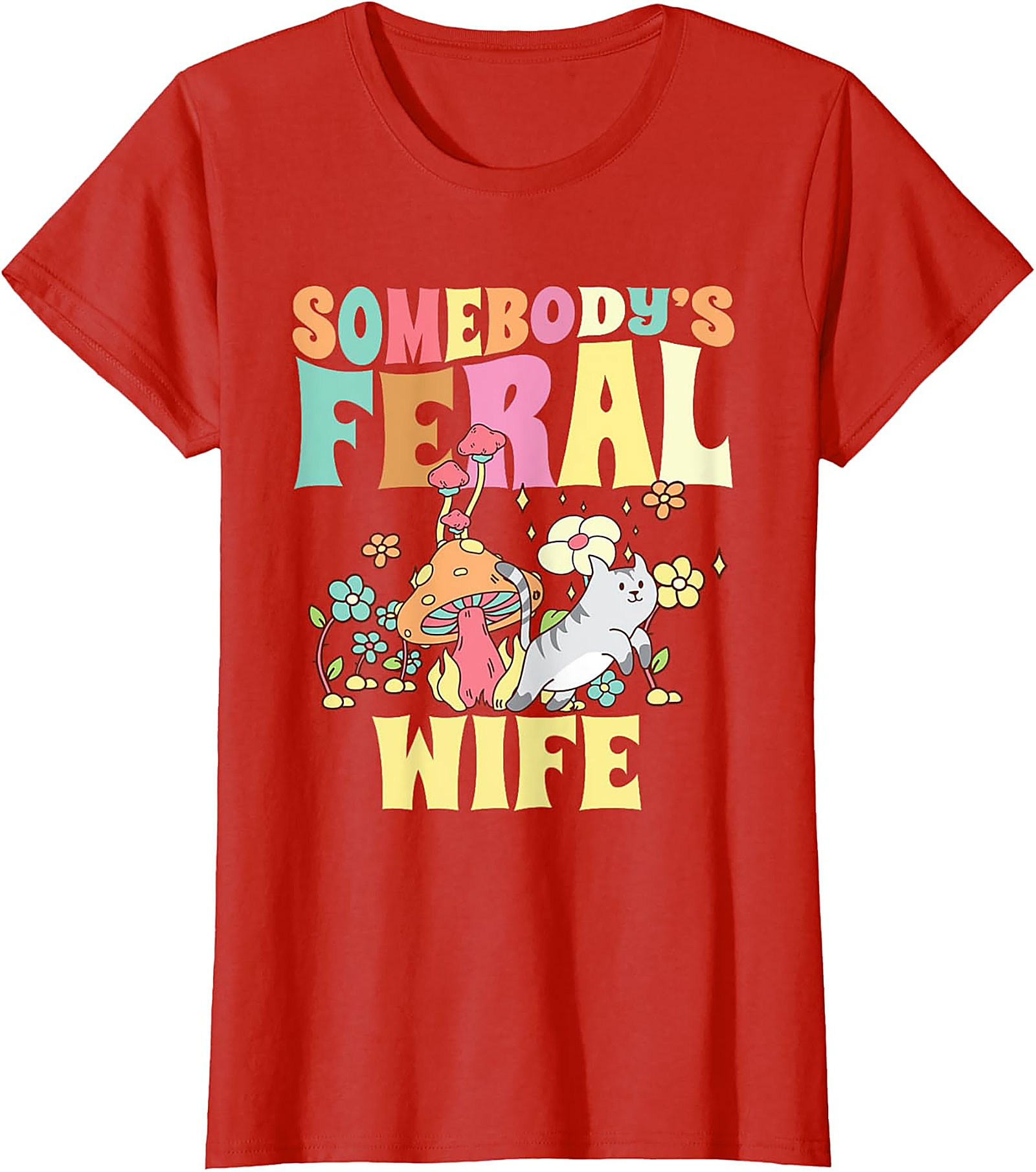 Somebody's Feral Wife T-shirt | Retro Cat Graphic Tee