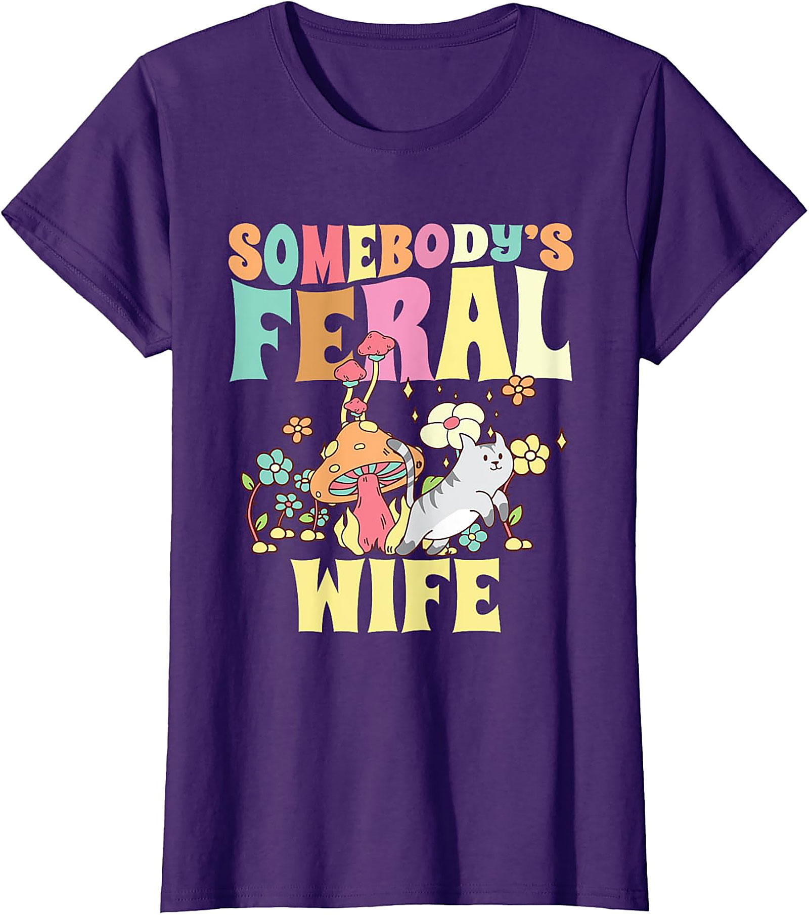 Somebody's Feral Wife T-shirt | Retro Cat Graphic Tee