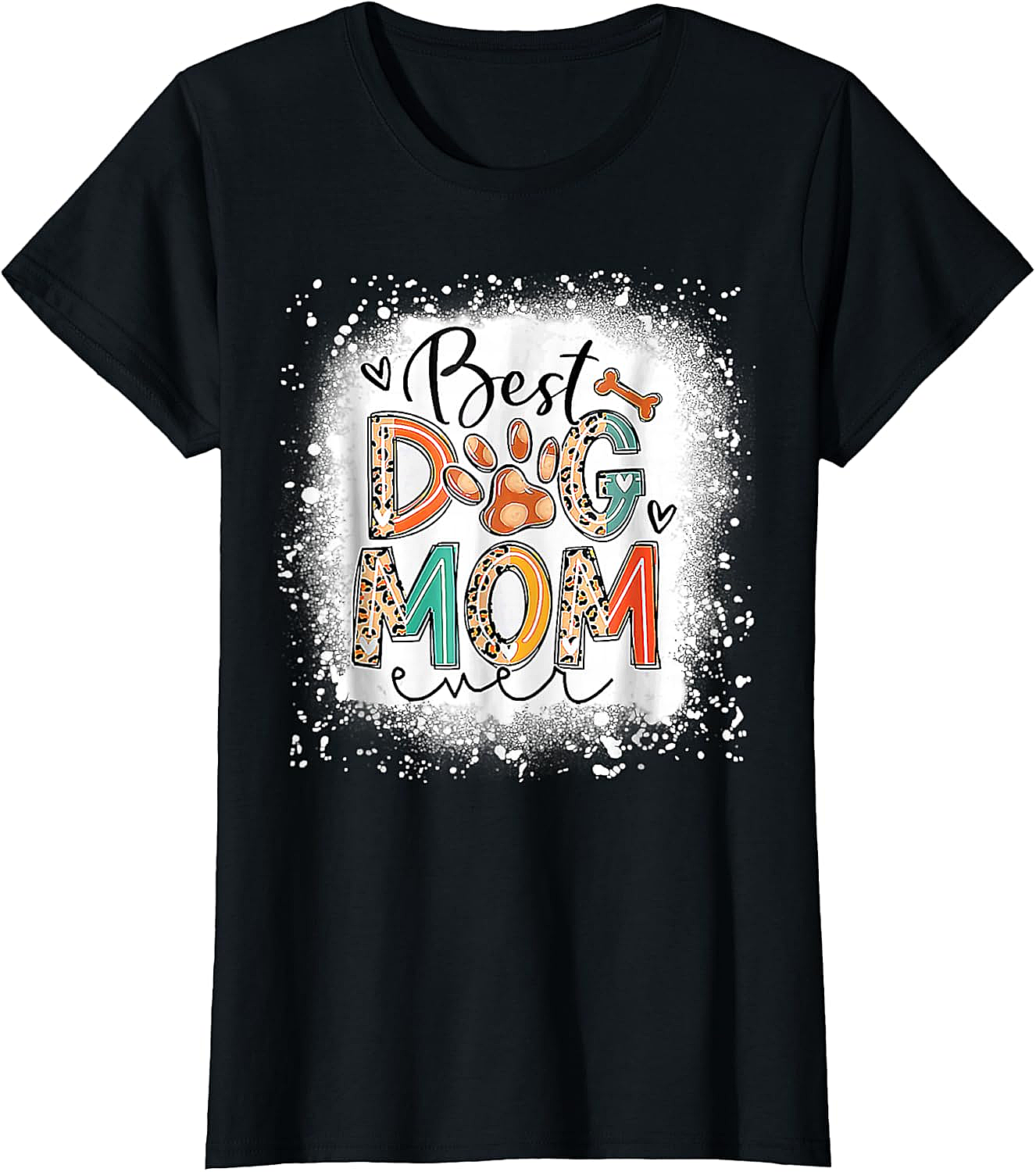  Best Dog Mom Ever T-Shirt Leopard Print Graphic Tee