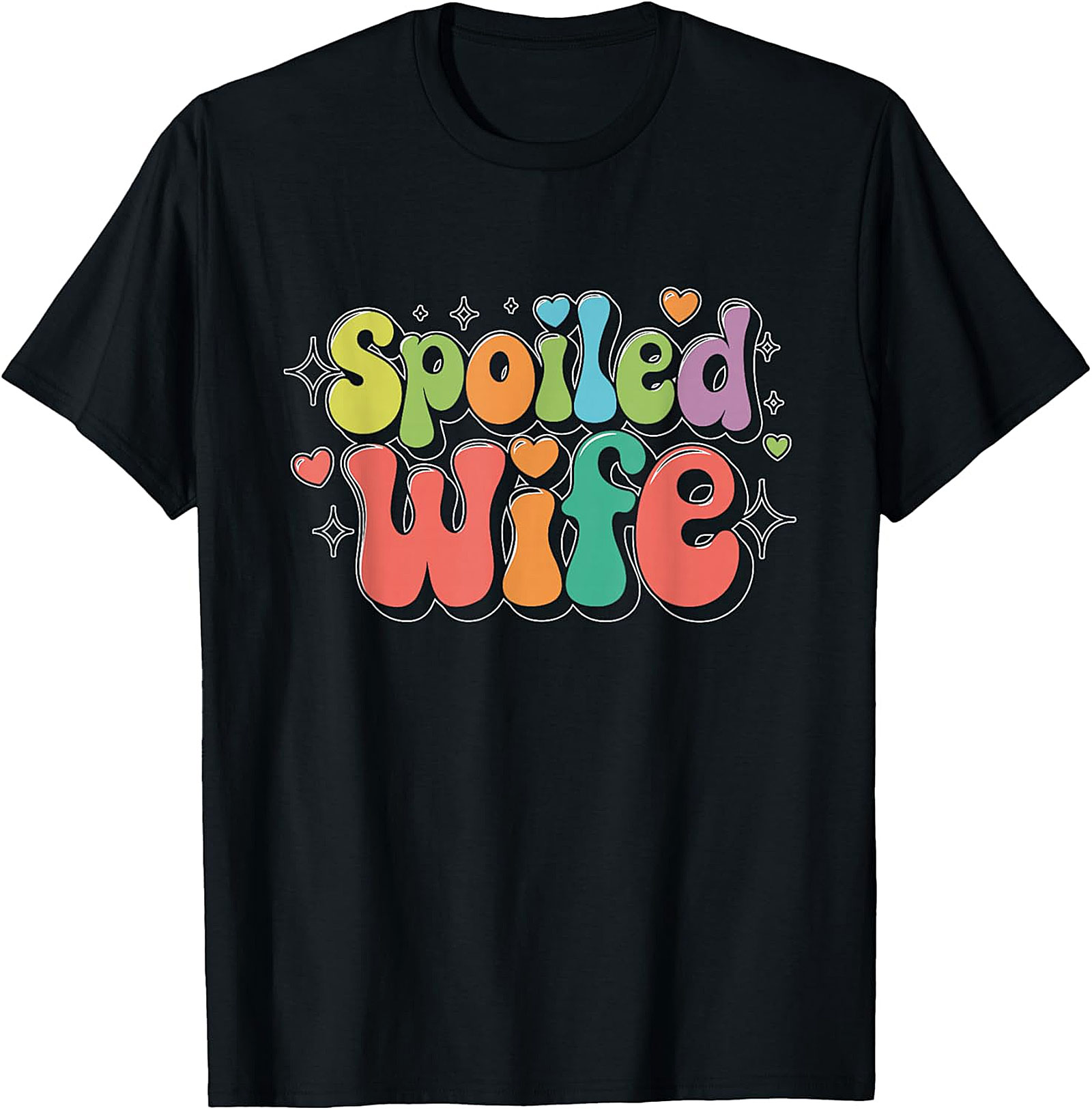 Retro Spoiled Wife T-shirt | Colorful 70s Style Graphic Tee