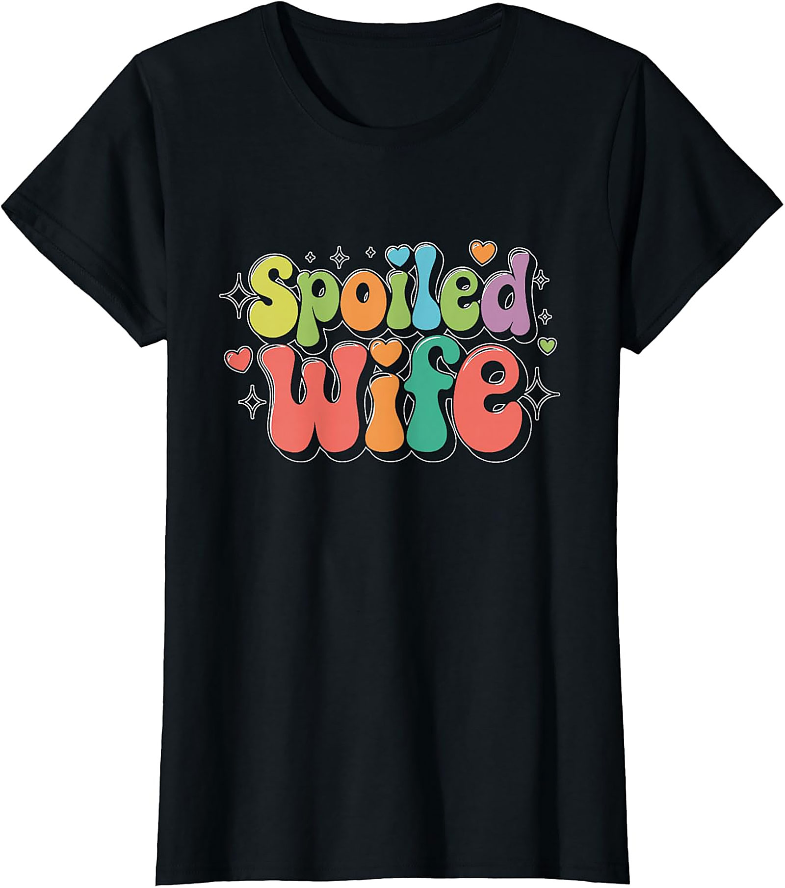 Retro Spoiled Wife T-shirt | Colorful 70s Style Graphic Tee