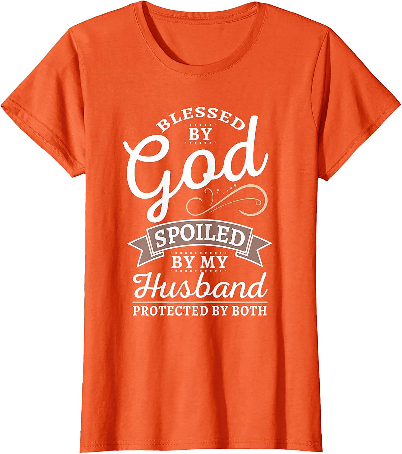 Blessed By God Spoiled By Husband T-Shirt | Christian Wife Gift