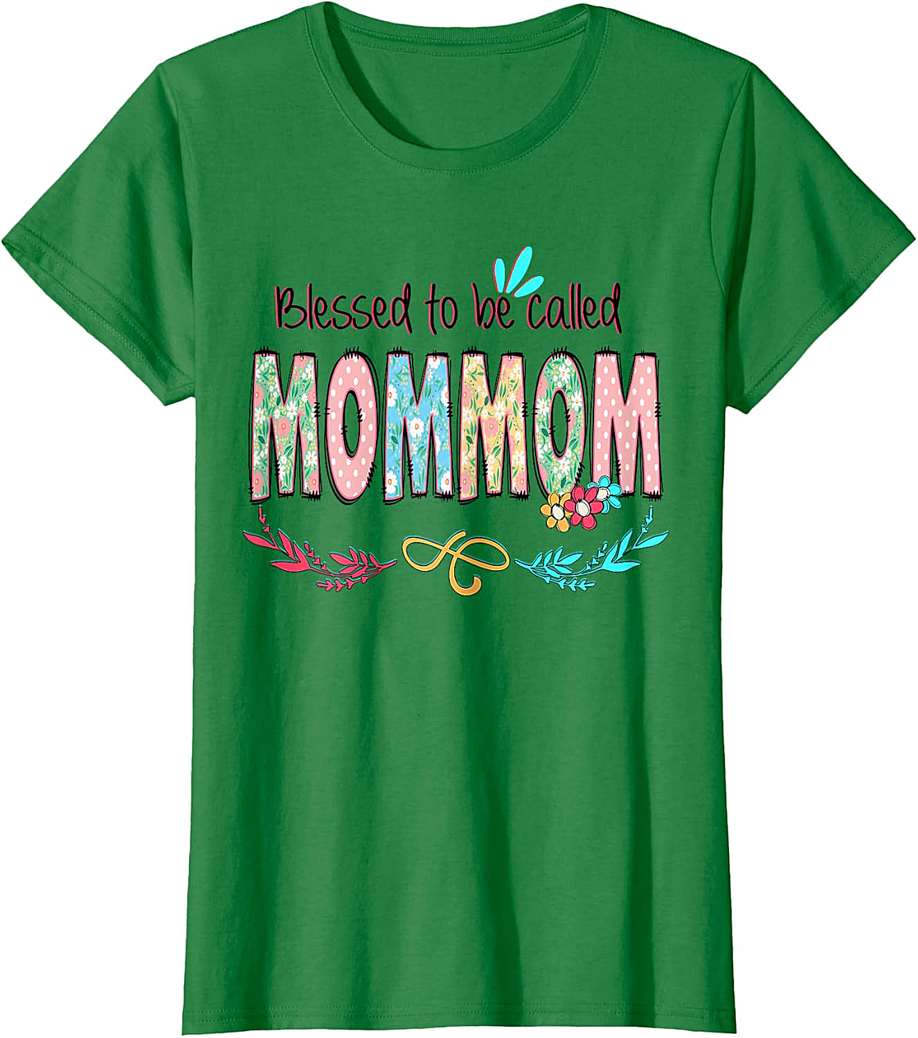 Blessed MomMom T-shirt Floral Grandmother Graphic Tee