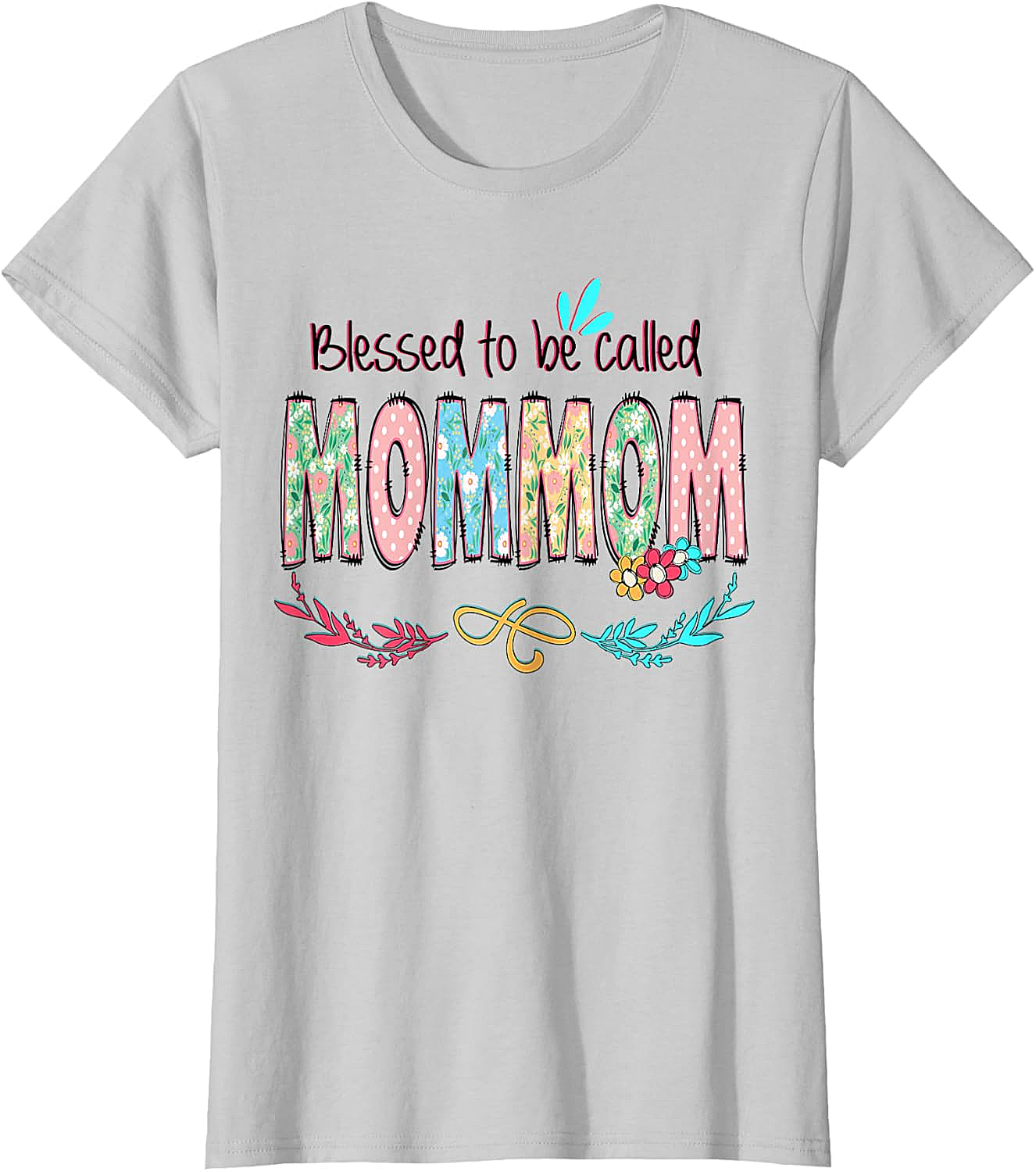 Blessed MomMom T-shirt Floral Grandmother Graphic Tee