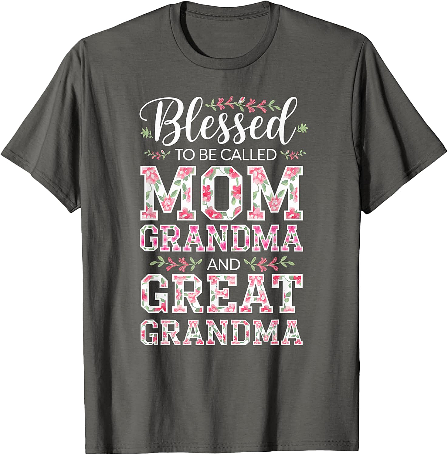  Blessed Mom Grandma Great Grandma T-Shirt Floral Gift Tee