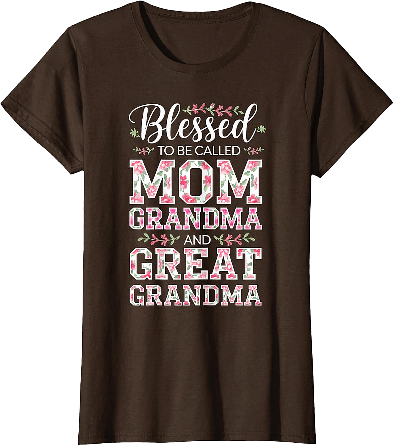  Blessed Mom Grandma Great Grandma T-Shirt Floral Gift Tee