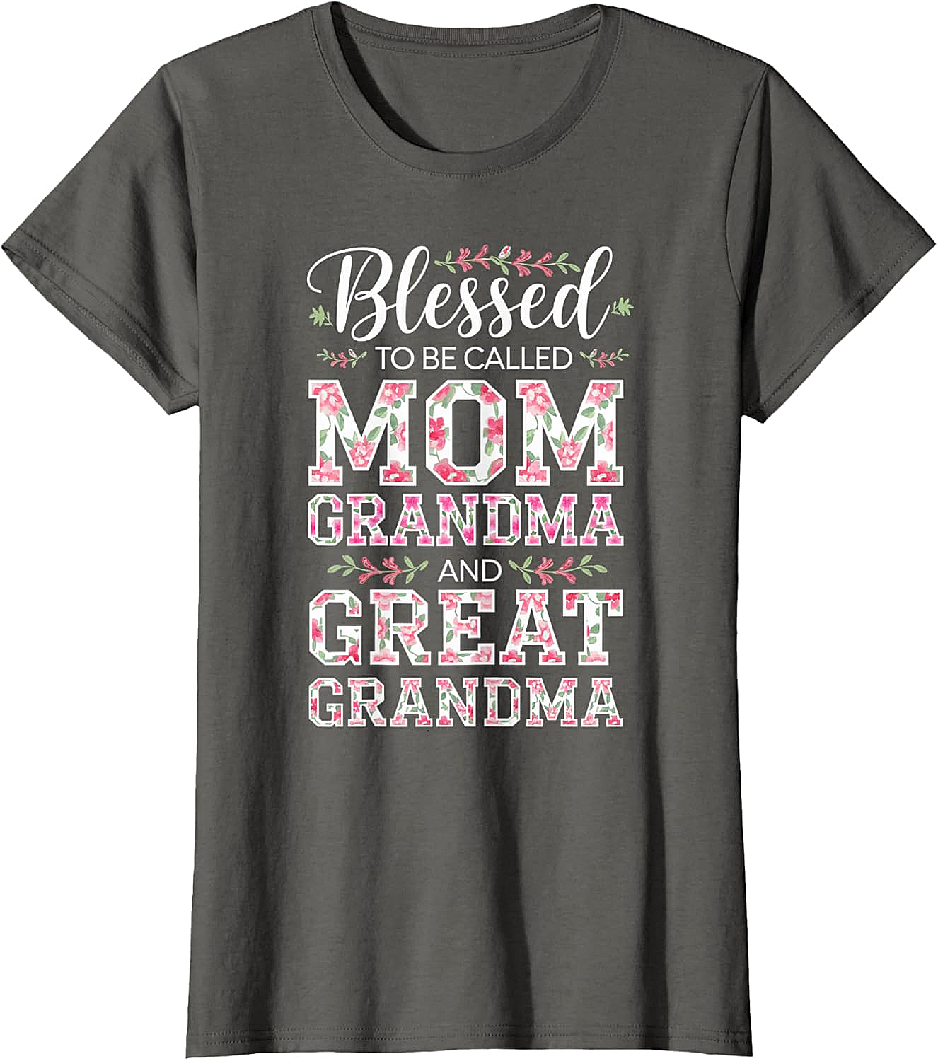  Blessed Mom Grandma Great Grandma T-Shirt Floral Gift Tee