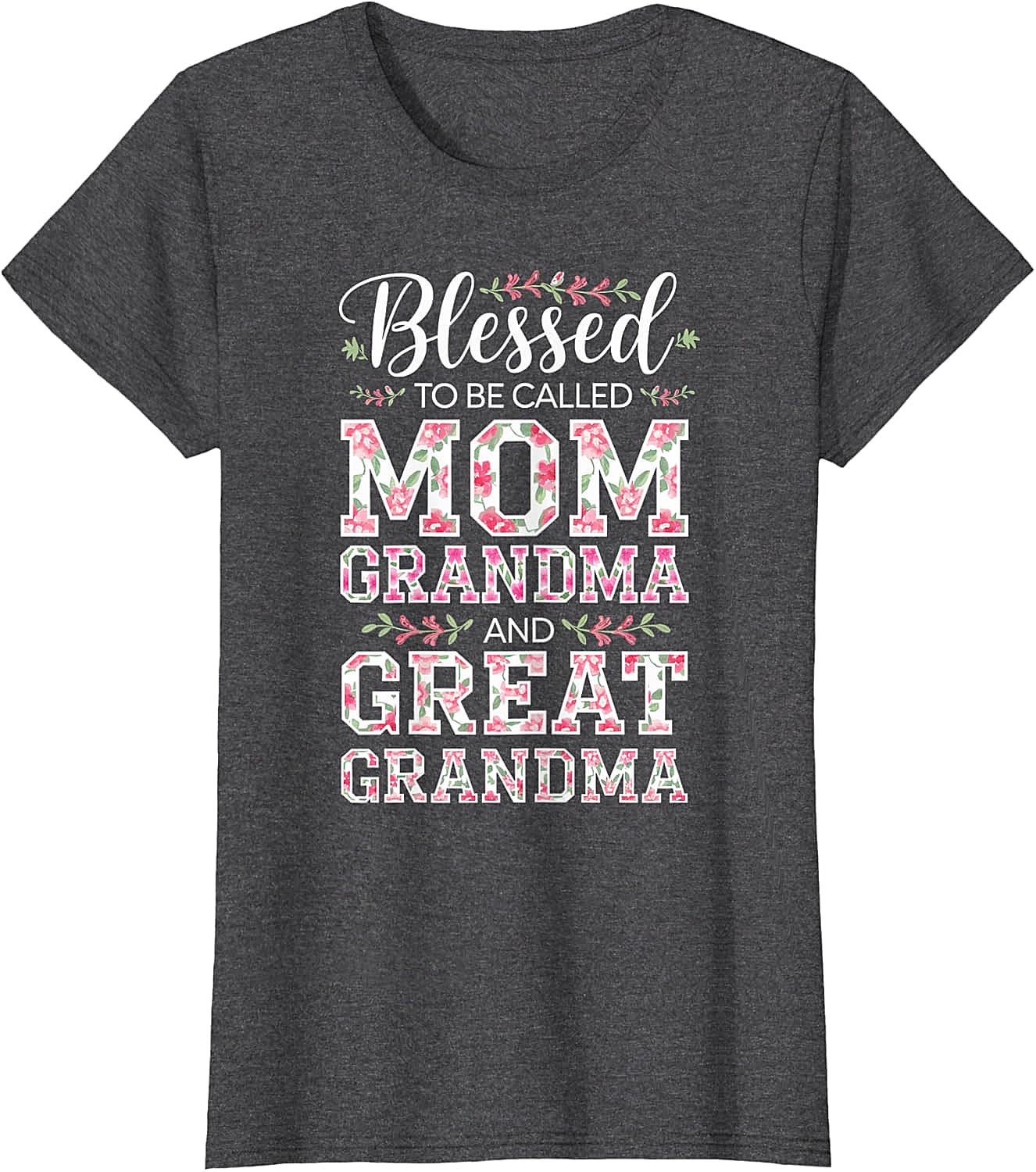  Blessed Mom Grandma Great Grandma T-Shirt Floral Gift Tee