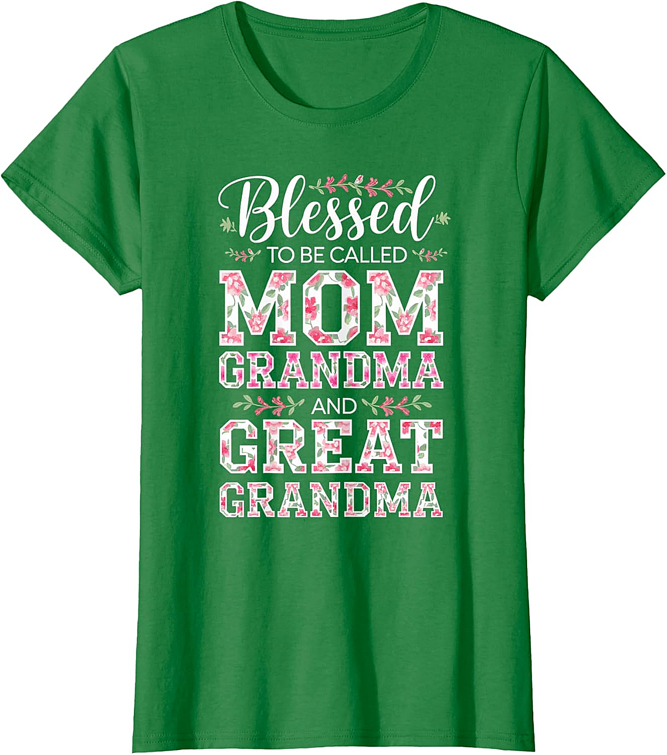  Blessed Mom Grandma Great Grandma T-Shirt Floral Gift Tee