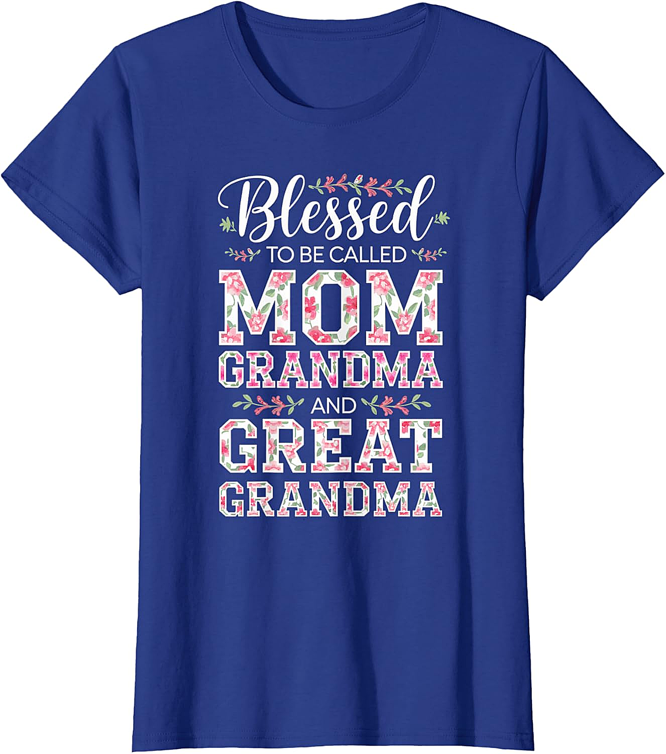 Blessed Mom Grandma Great Grandma T-Shirt Floral Gift Tee