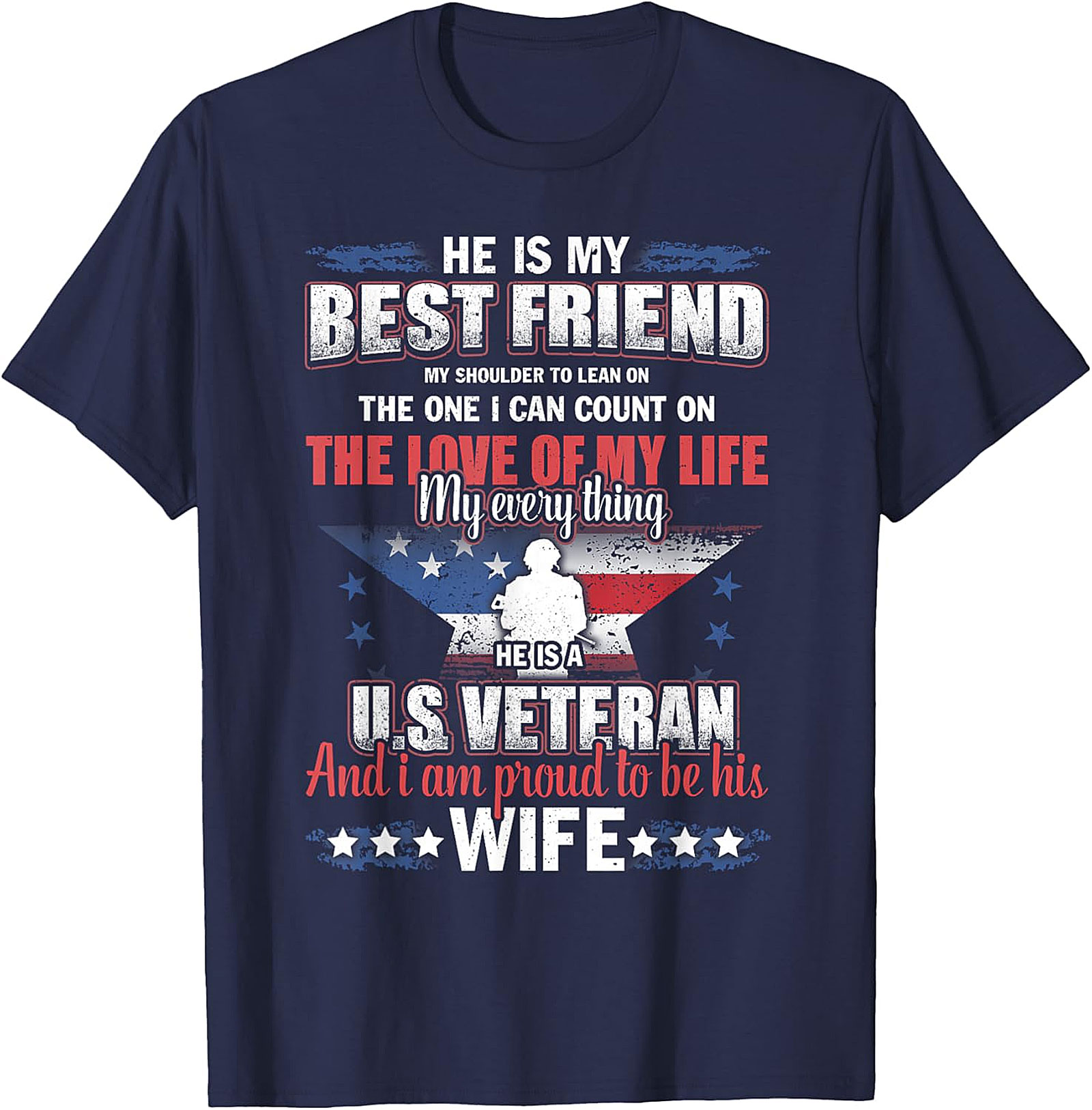 Proud U.S. Veteran Wife T-Shirt | Patriotic Gift for Her