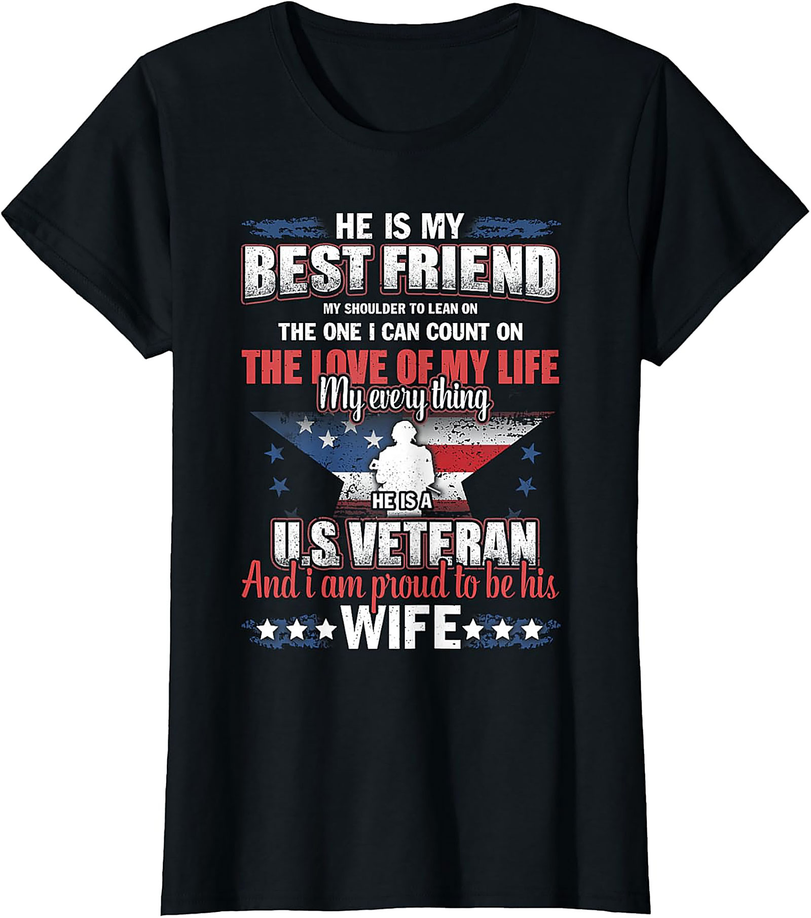 Proud U.S. Veteran Wife T-Shirt | Patriotic Gift for Her
