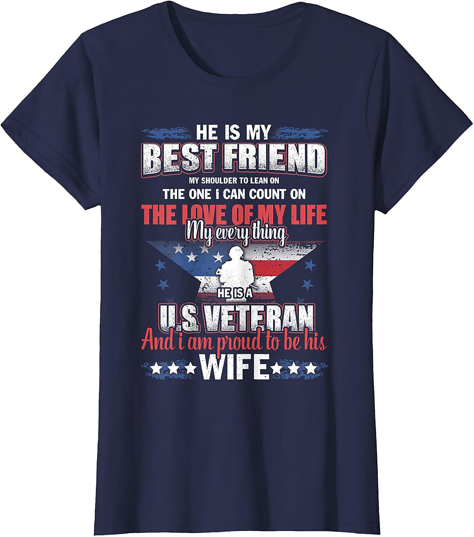 Proud U.S. Veteran Wife T-Shirt | Patriotic Gift for Her