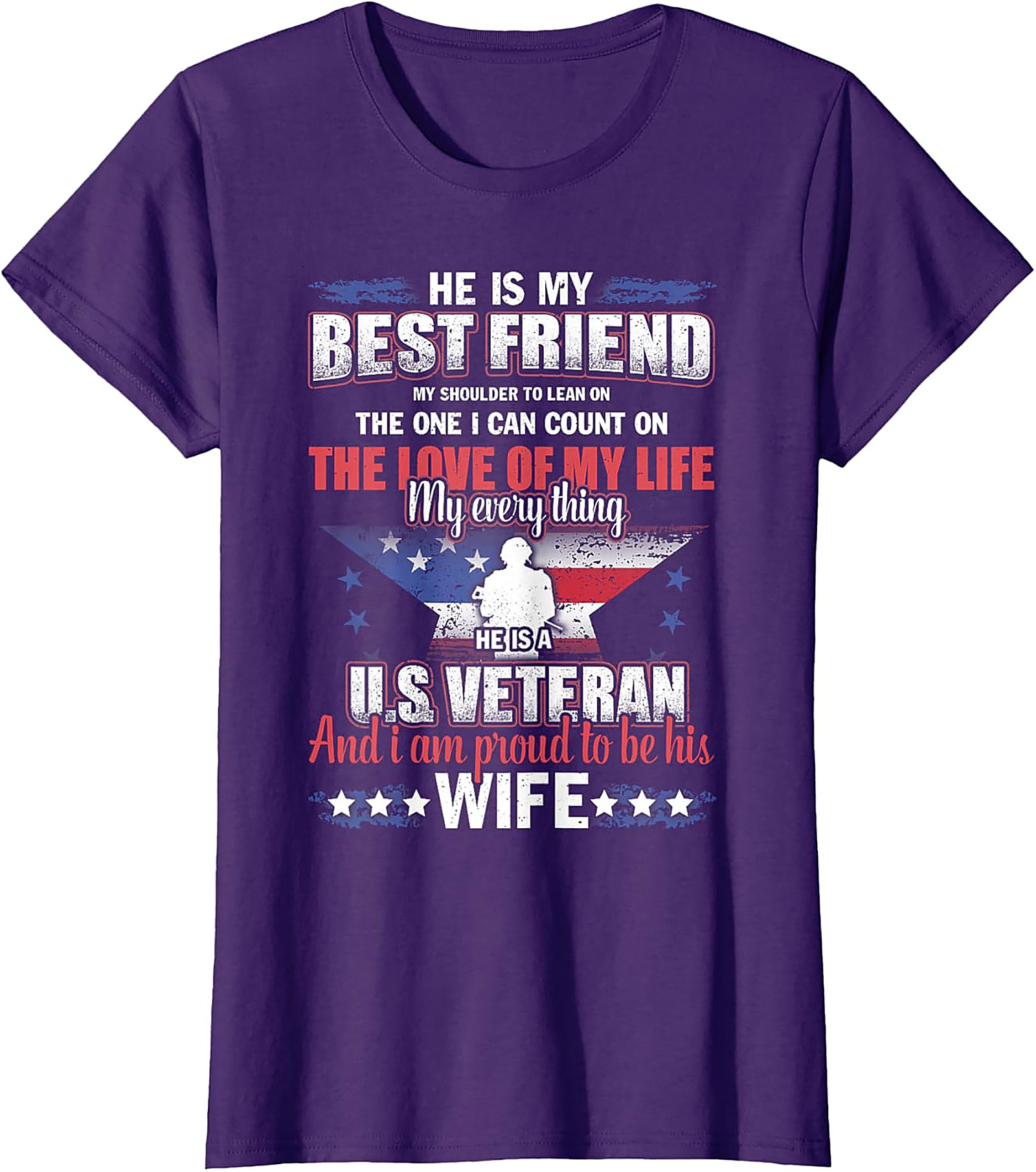 Proud U.S. Veteran Wife T-Shirt | Patriotic Gift for Her