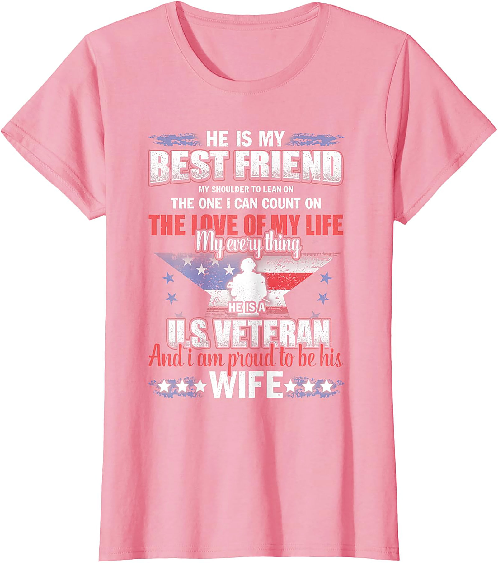Proud U.S. Veteran Wife T-Shirt | Patriotic Gift for Her