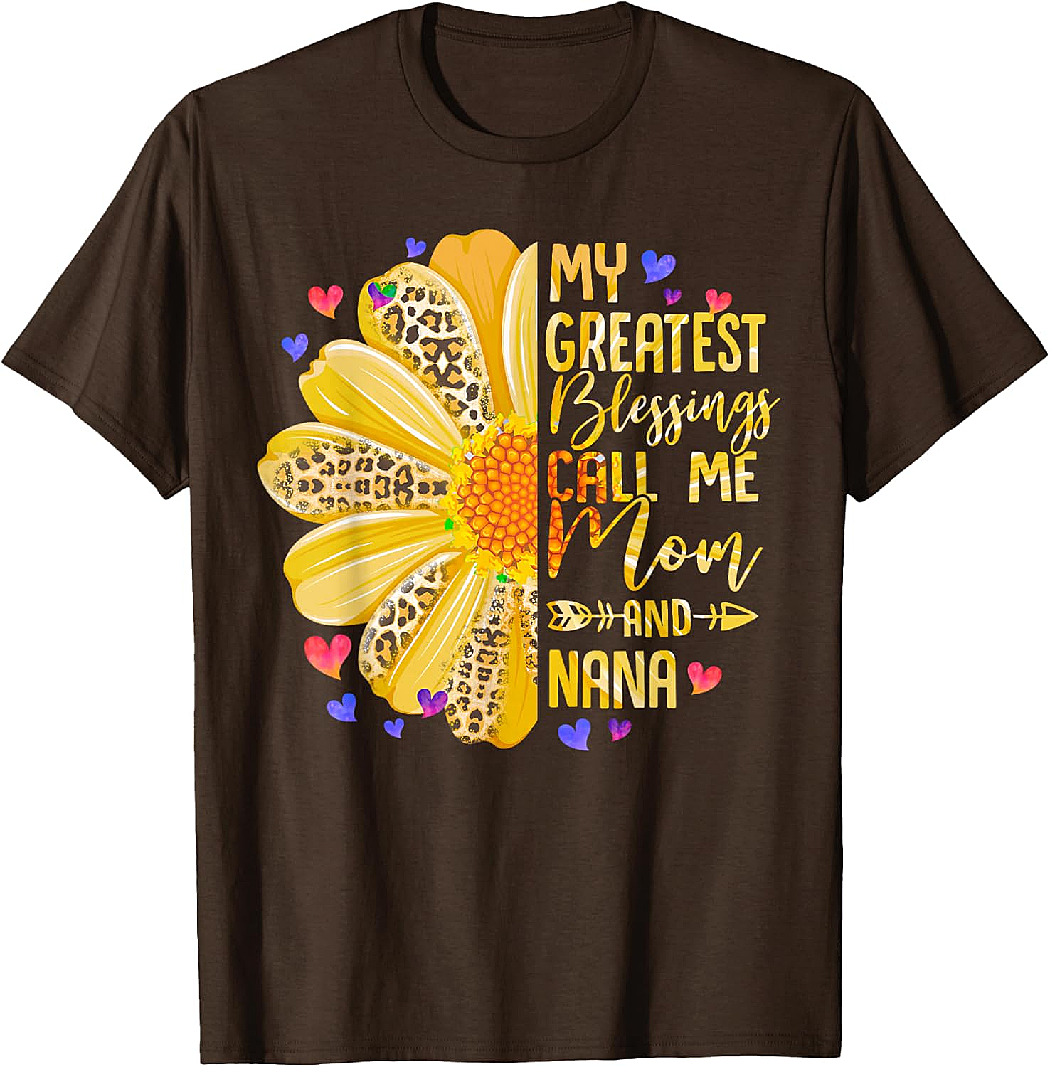 Mom and Nana T-Shirt Greatest Blessings Sunflower Tee