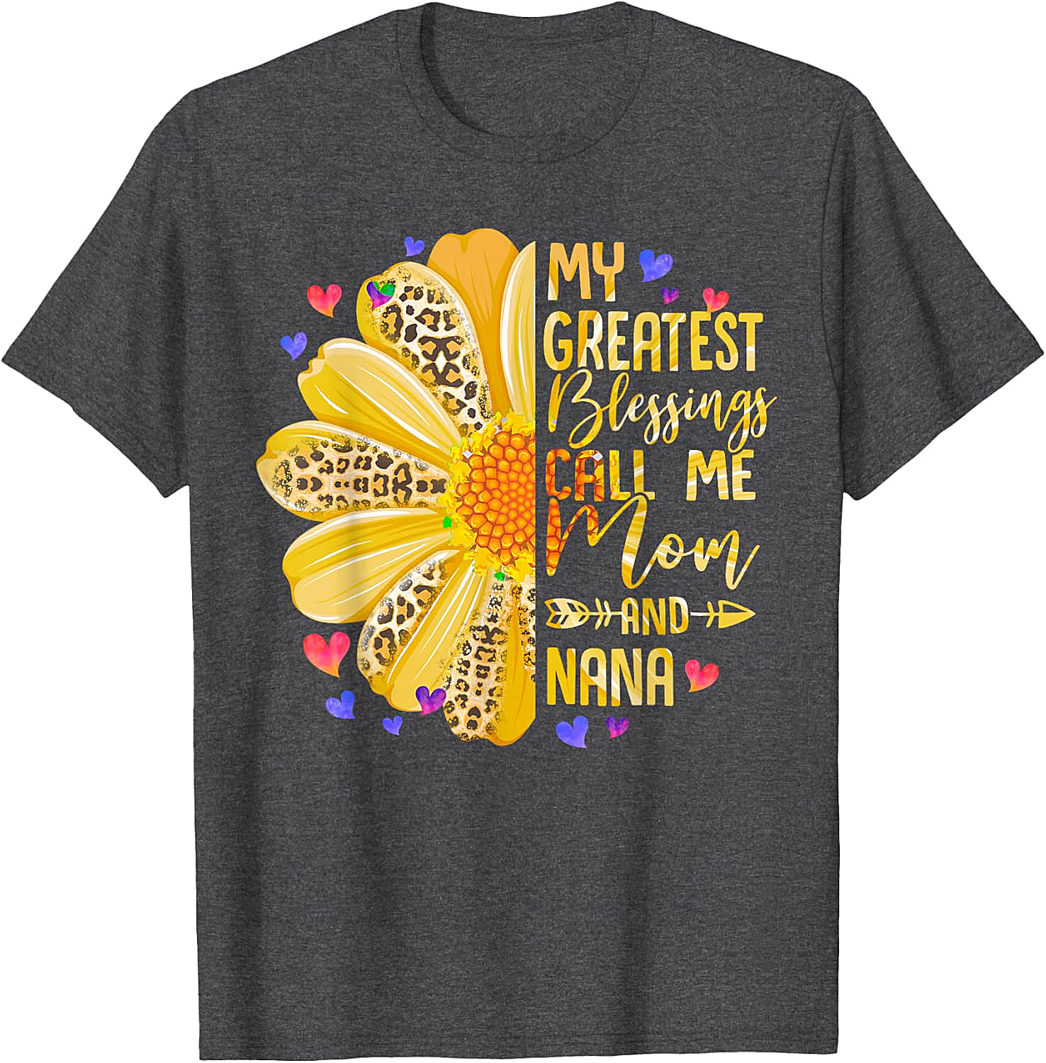 Mom and Nana T-Shirt Greatest Blessings Sunflower Tee