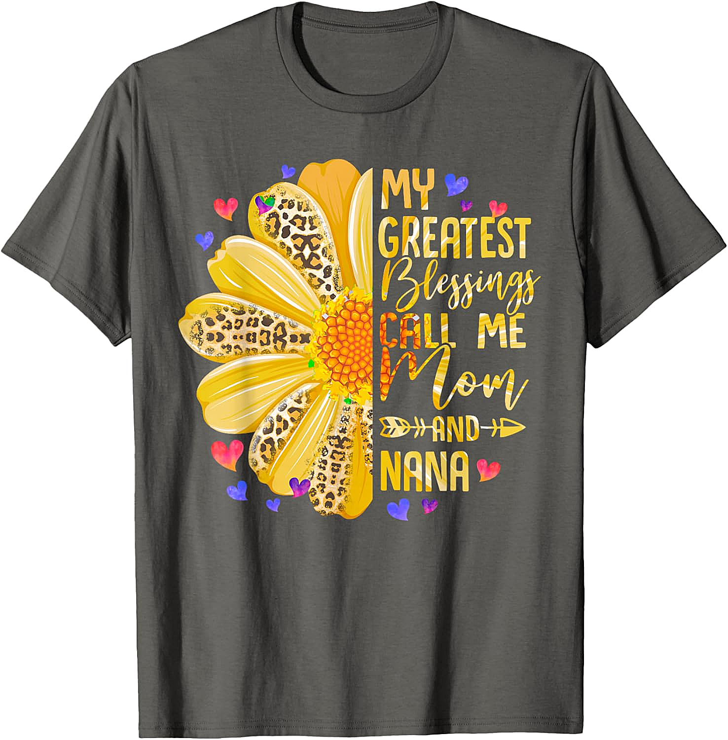 Mom and Nana T-Shirt Greatest Blessings Sunflower Tee