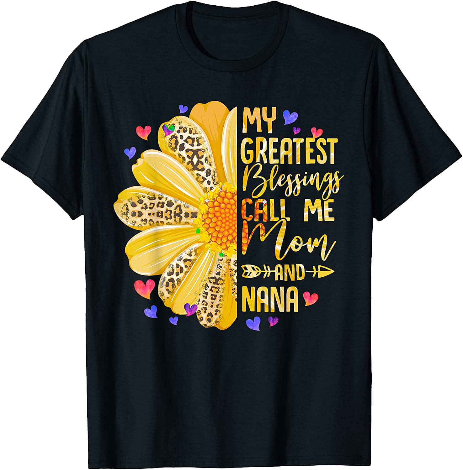 Mom and Nana T-Shirt Greatest Blessings Sunflower Tee