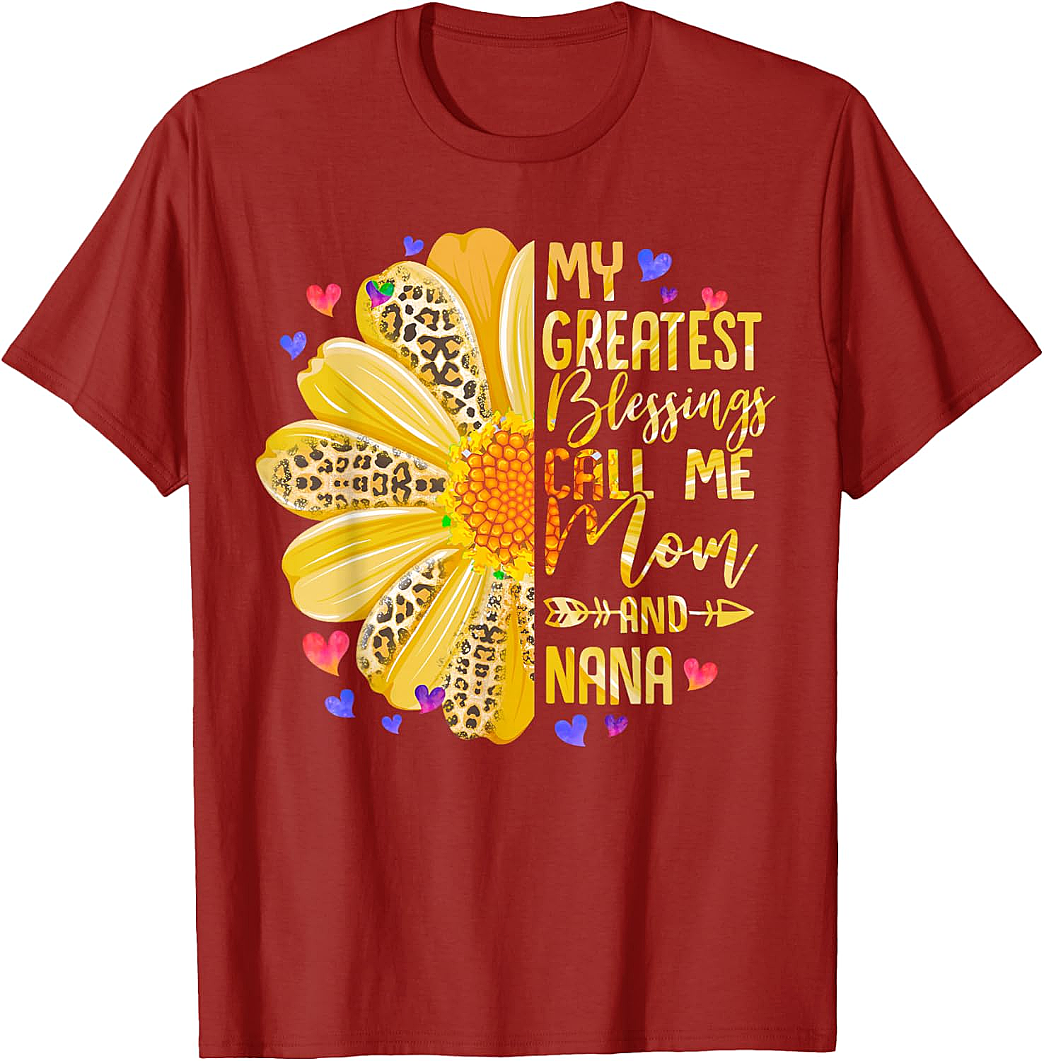 Mom and Nana T-Shirt Greatest Blessings Sunflower Tee