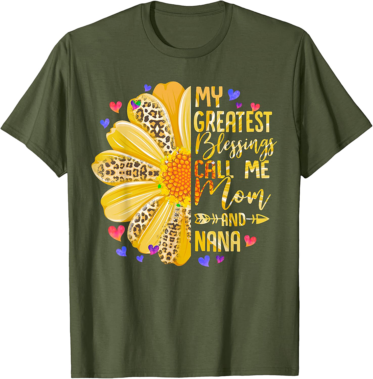 Mom and Nana T-Shirt Greatest Blessings Sunflower Tee