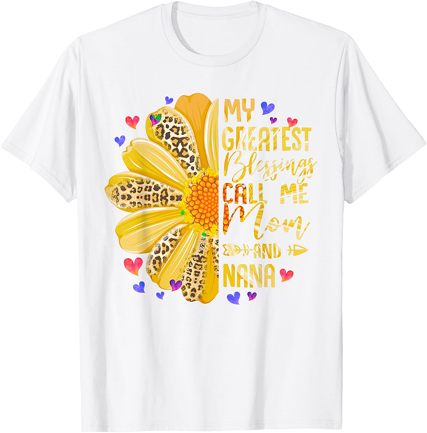 Mom and Nana T-Shirt Greatest Blessings Sunflower Tee
