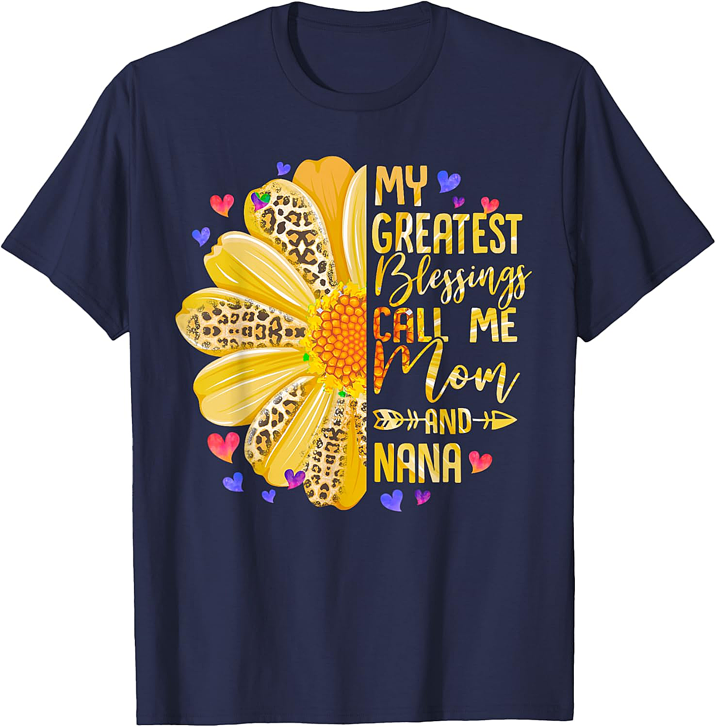 Mom and Nana T-Shirt Greatest Blessings Sunflower Tee