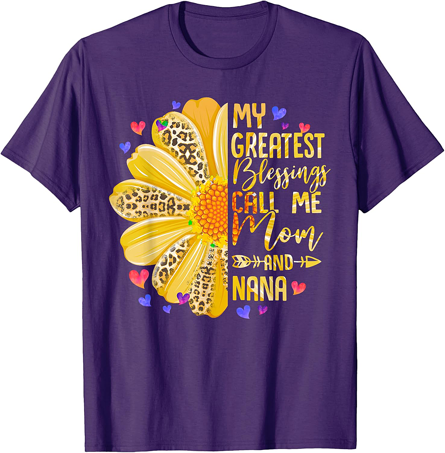 Mom and Nana T-Shirt Greatest Blessings Sunflower Tee