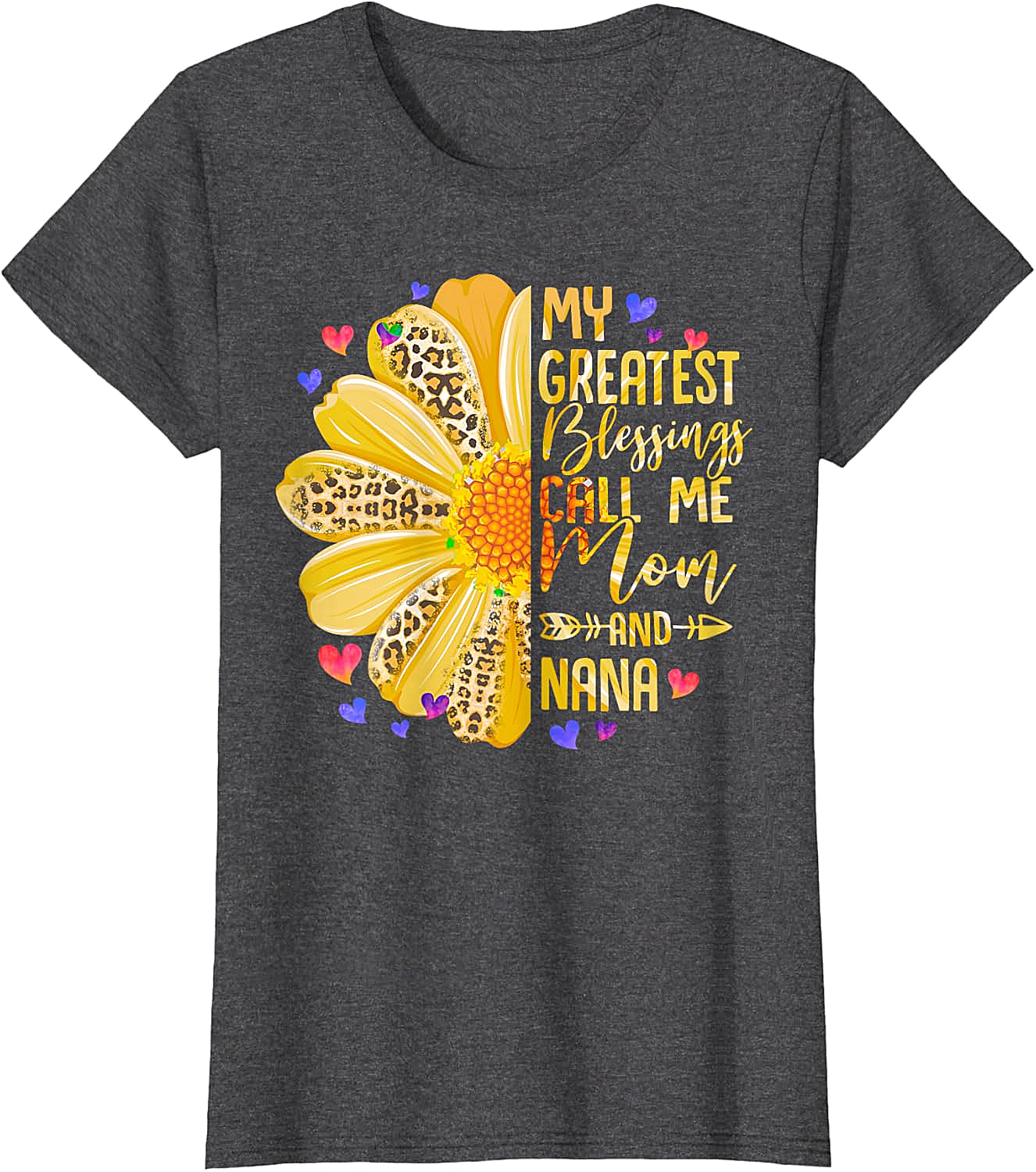 Mom and Nana T-Shirt Greatest Blessings Sunflower Tee